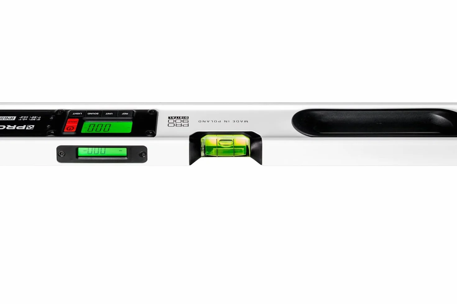 PRO900 Cyfrowa poziomica Magnetyczna z 2 wyświetlaczami LCD i osłoną Inklinometr Kątomierz interfejsu - sygnał Pamięć pomiarów Profil trzykomorowy - IP65 Długość 100 cm
