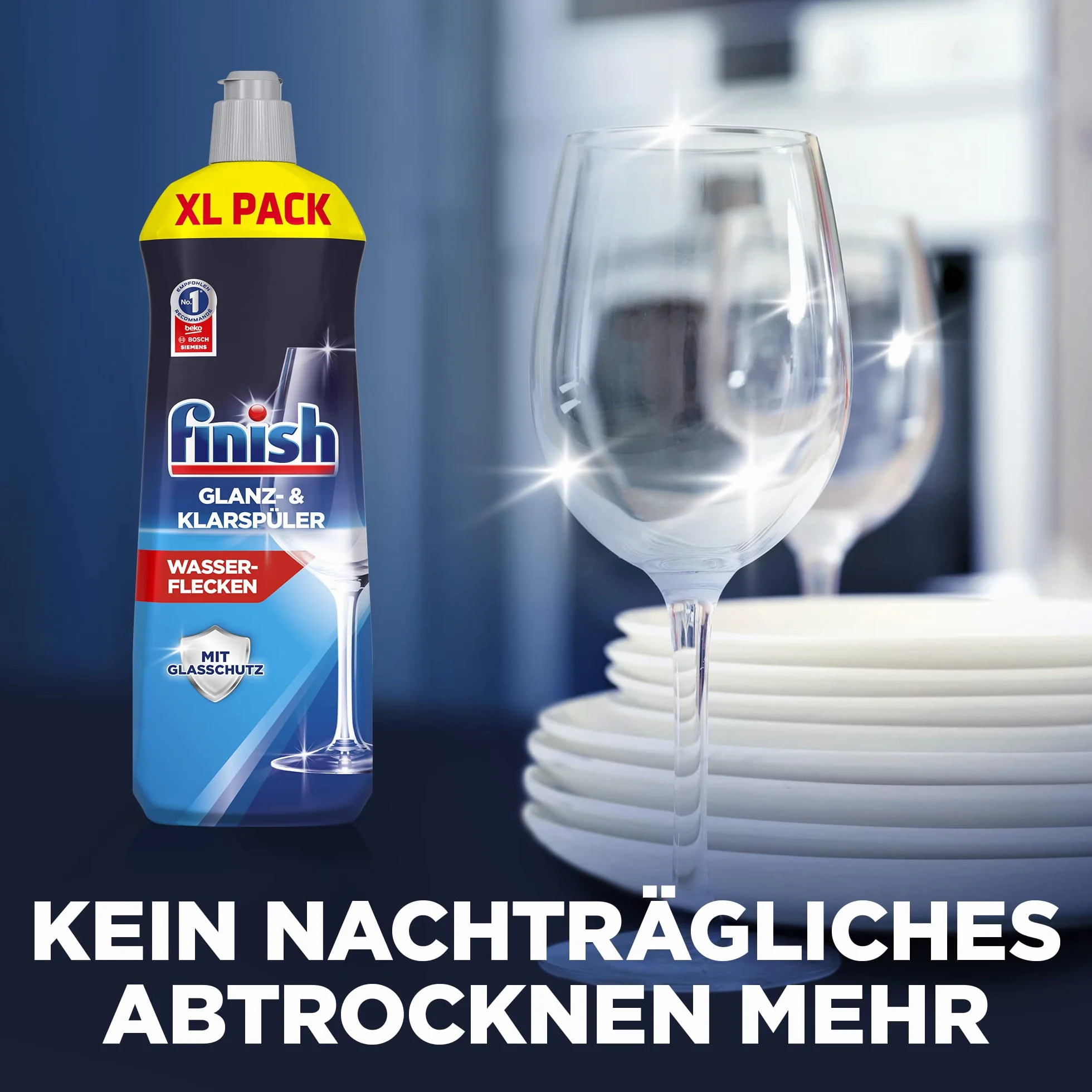Finish Płyn nabłyszczający i nabłyszczający – do promiennych i suchych naczyń bez plam z wody – megapak o pojemności 800 ml