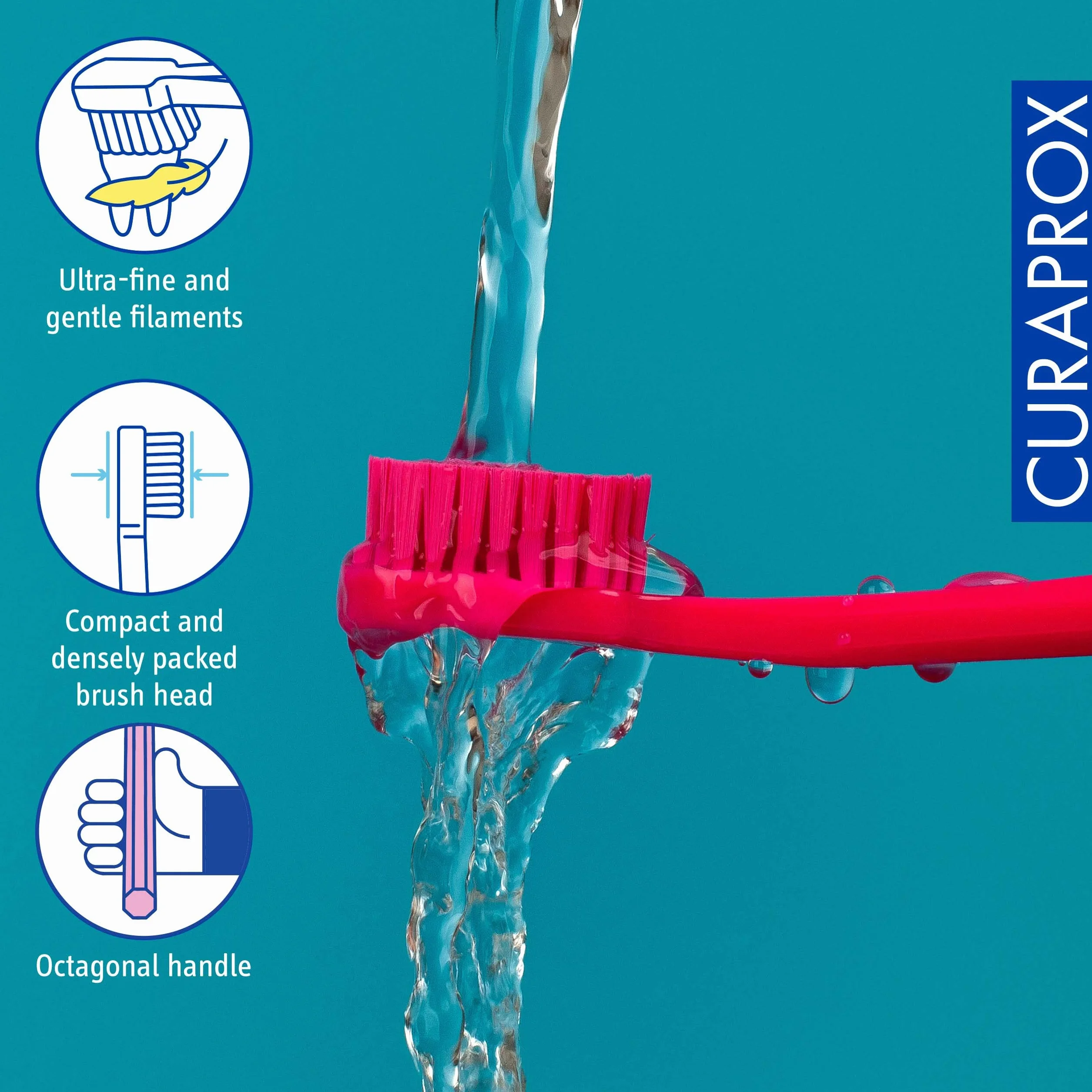 Curaprox CS 5460 Ultra-miękka szczoteczka do zębów-Pielęgnacja zębów i dziąseł dla dorosłych/Super Miękkie włosie Curen® / Magenta, pojedyncze opakowanie/Made in Switzerland