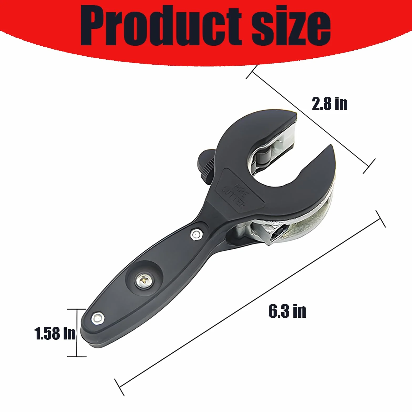 Przecinak do rur z grzechotką, obcinacz do rur miedzianych 1/10.2 cm do 7/20.3 cm, kompaktowy nóż do rur 2 w 1, zapadkowy frez PVC do cięcia PVC, ostrze do cięcia rur zapadkowych (0,6 cm do 2,3 cm (6