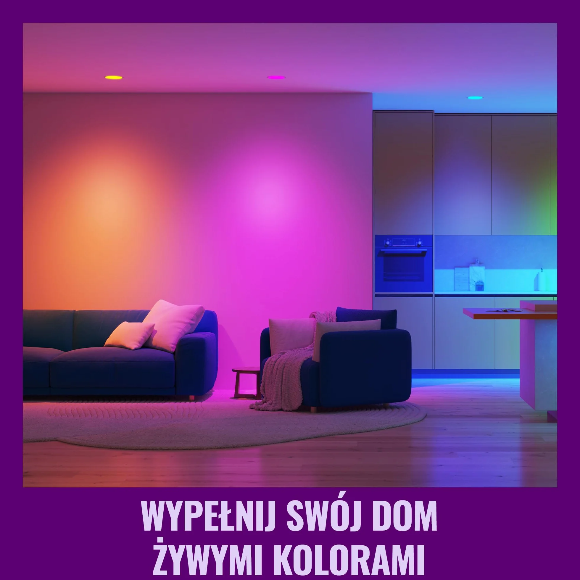 Szklany reflektor punkt WiZ Smart LED GU10, kolor i regul odcień białego światła, odpowiednik 50 W, 2200K–6500K, 345 lumenów, przyciemn, działa z Alexą, Google Assistant i Apple Home, op. 2 szt.