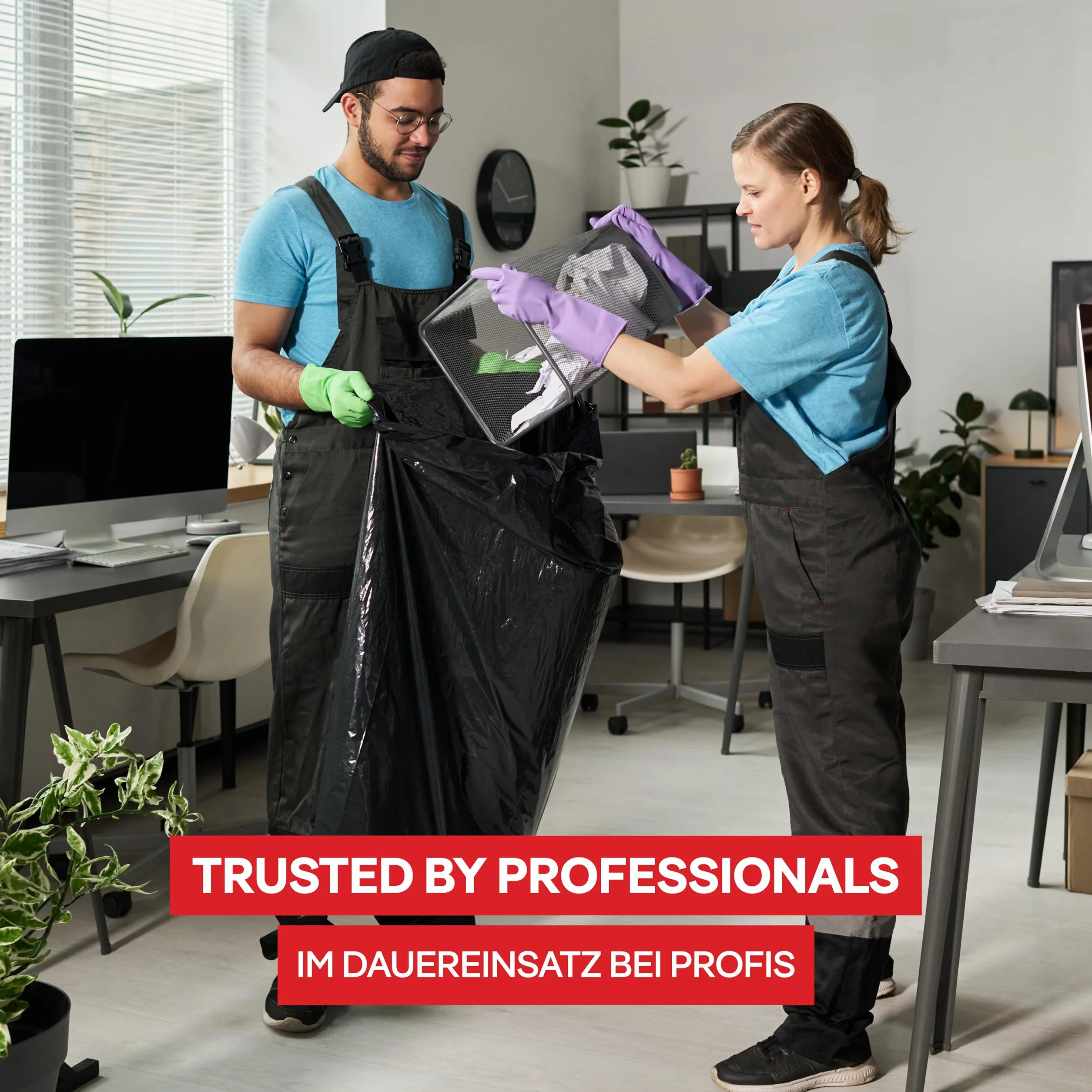 ALU FIX worki na śmieci Economy/HDPE / 120l - 10 worków na śmieci - 1 rolka/ 17 μm/czarny/worek na śmieci/ 70 × 100cm/ worki na śmieci do domu, pracy, biura