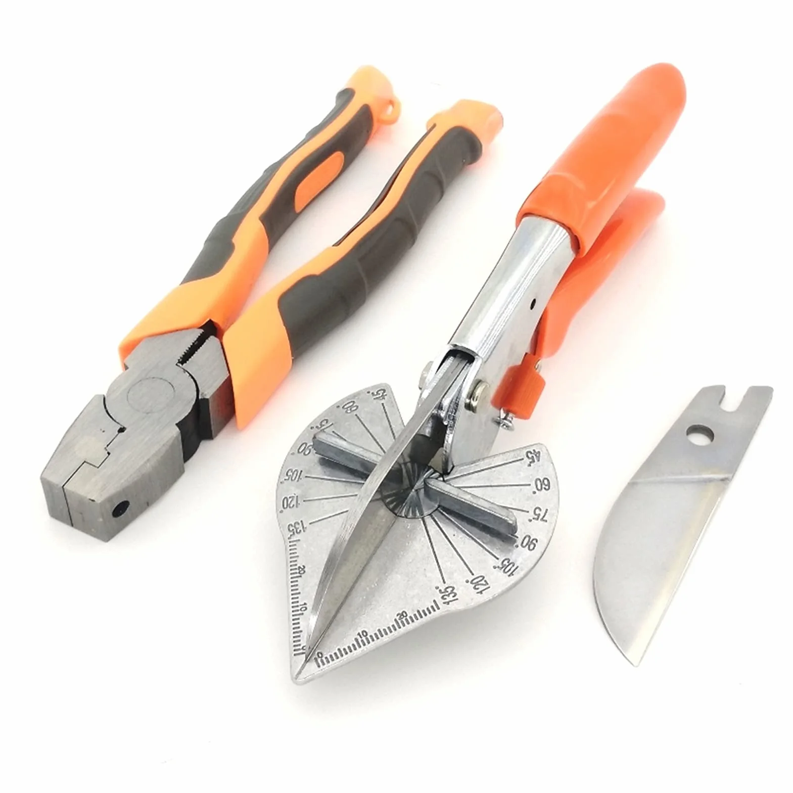 Obcinak do rur, 45-120 stopni Multi kątowy Miter Siding Drut Kanał, PVC PE. Wąż do rur z tworzywa sztucznego nożyczki sprzątanie narzędzia hydrauliczne(Pliers)