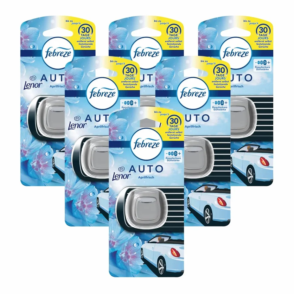 Febreze 6-pak Car odświeżacz powietrza - Lenor Aprilfrisch - 2 ml
