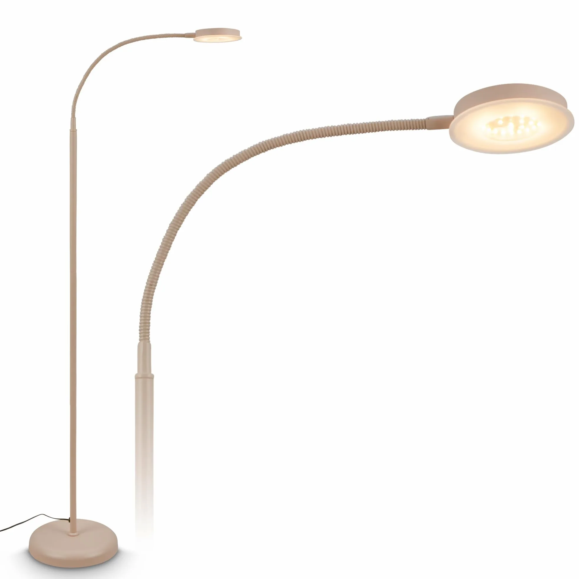 BRILONER - Lampa podłogowa dotykowa, ściemniana, obrotowa, funkcja pamięci, lampka do czytania, lampa do salonu, dekoracja sypialni, uplighter, 125,5 x 21 x 45 cm, beżowy