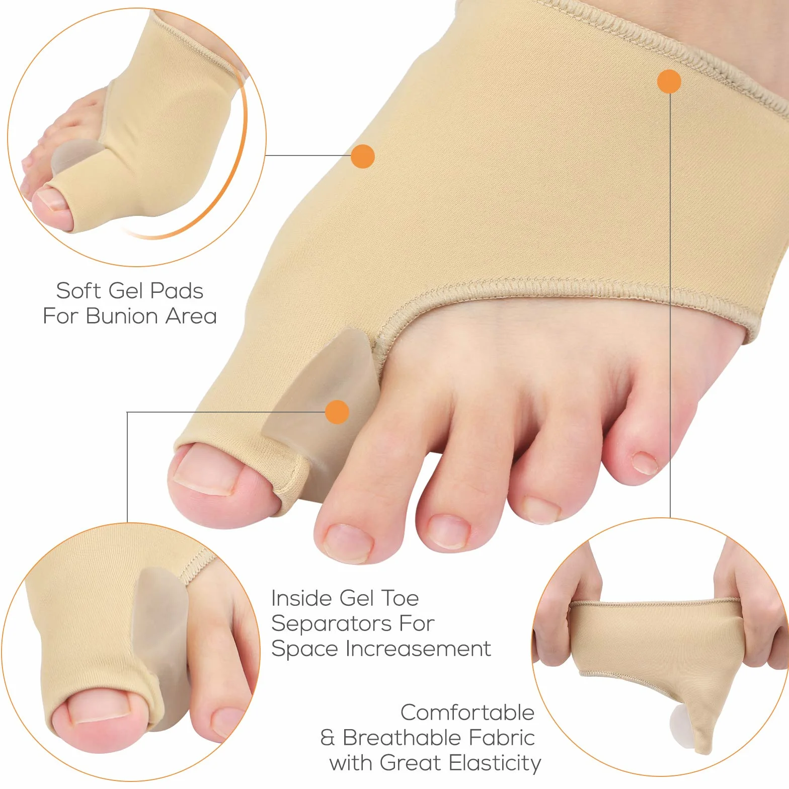 1 para Bunion Corrector Gel Bunion Pads Klamra Bunion Big Toe Separator do Big Toe Joint Pain
