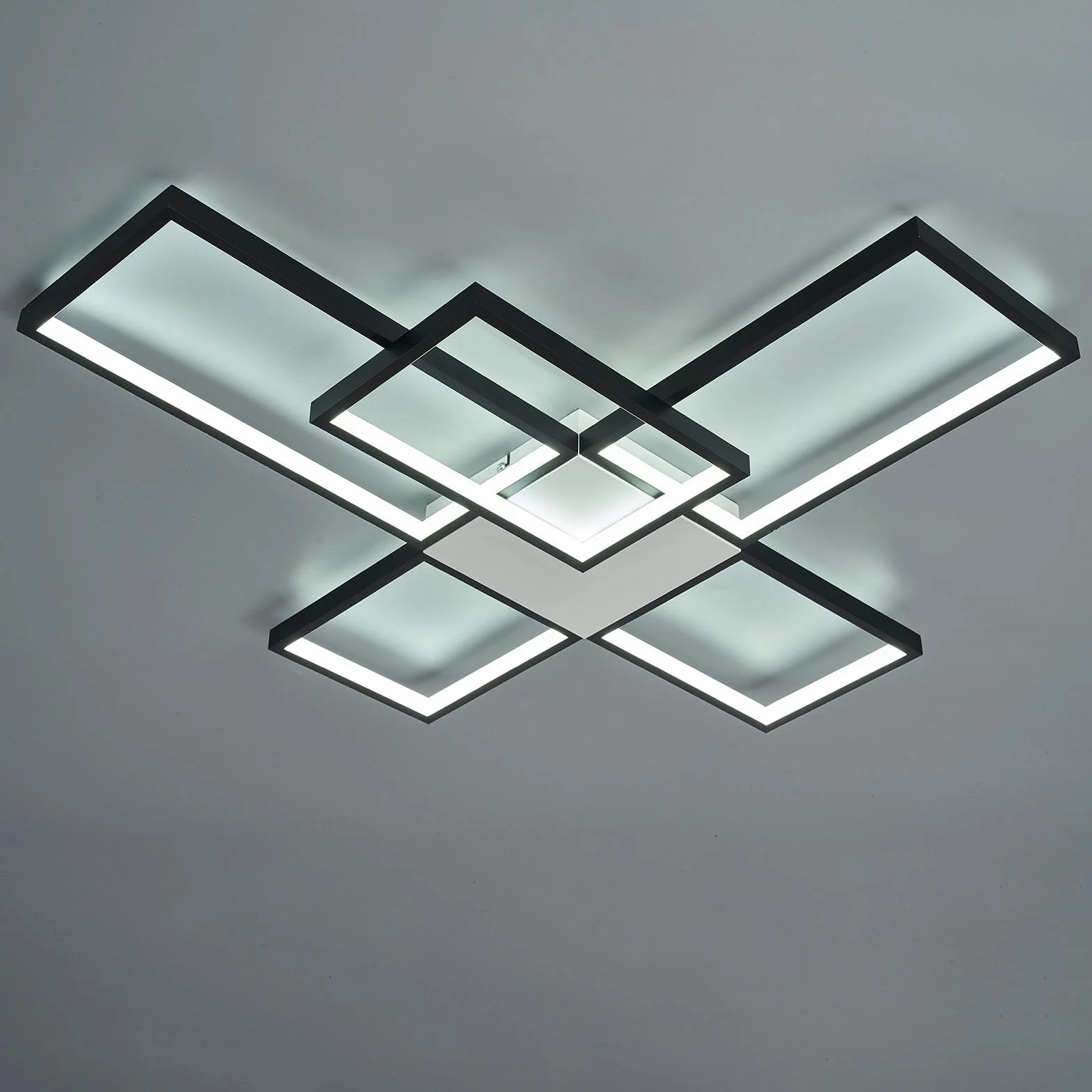 Kwadratowe wzory aluminiowe Oświetlenie Sufitowe LED, Możliwość Przyciemniania podtynkowy żyrandol sufitowy z pilotem do Salonu Jadalnia Sypialnia Kuchnia
