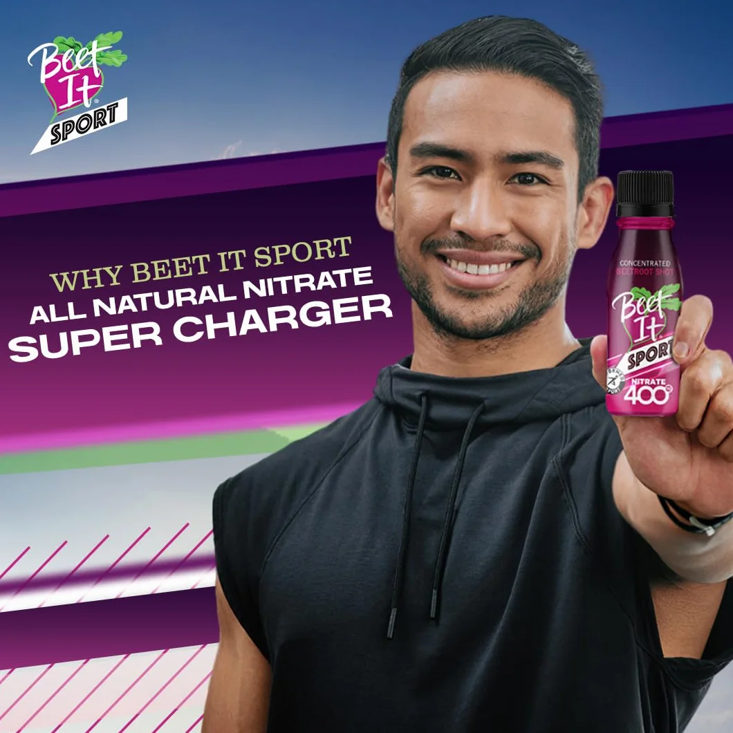 Beet It Sport Nitrate 400 – zastrzyki o wysokiej zawartości azotanu – skoncentrowany sok z buraków (15 x 70 ml) zwiększa wydajność tlenku azotu i wytrzymałość sportową