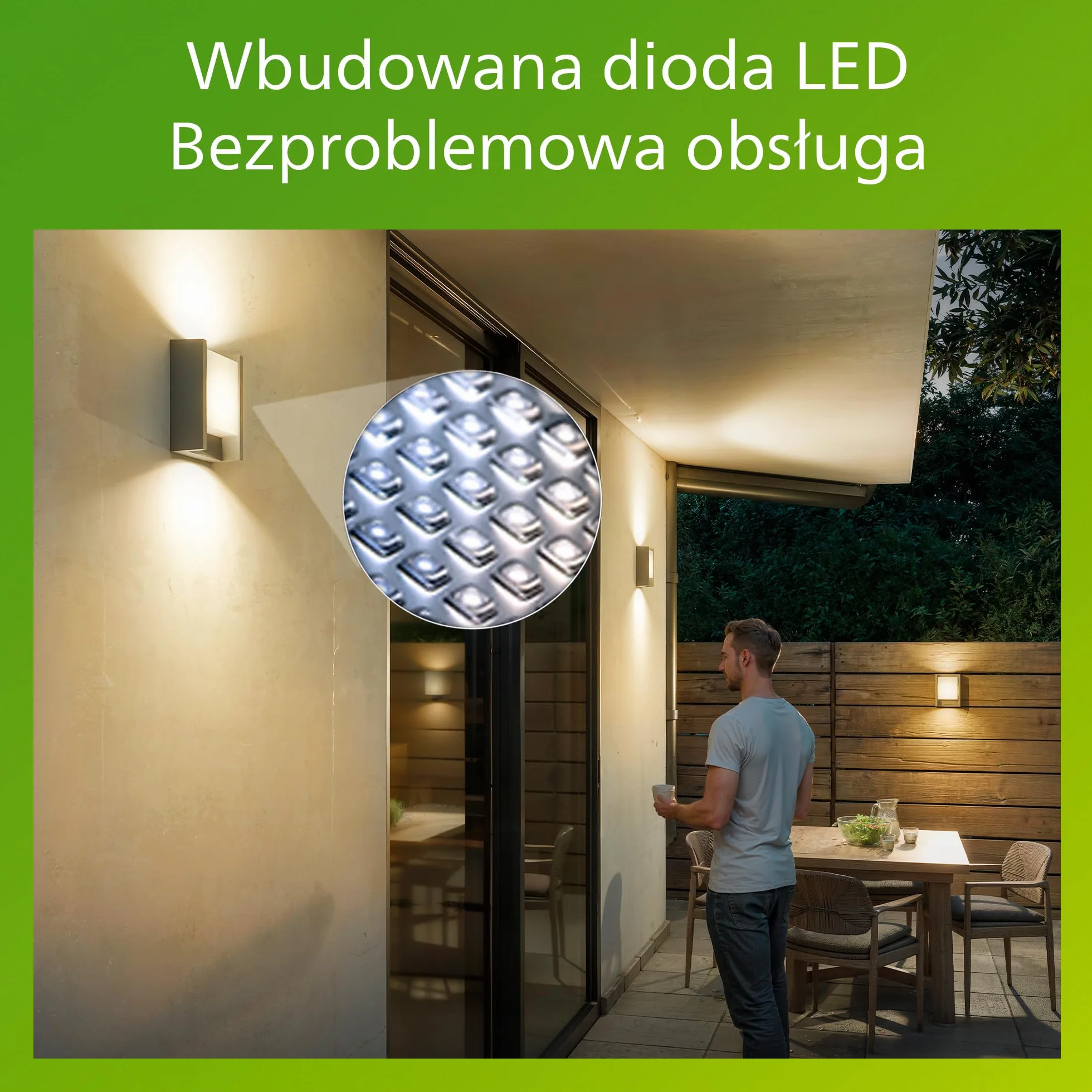 Kinkiet Zewnętrzny LED Philips Arbour 6 W, 700 lm, 2700 K Światło Ciepłobiałe, IP44 Odporny na Warunki Pogodowe, Wbudowane LED, Trwały, Aluminium, Antracyt