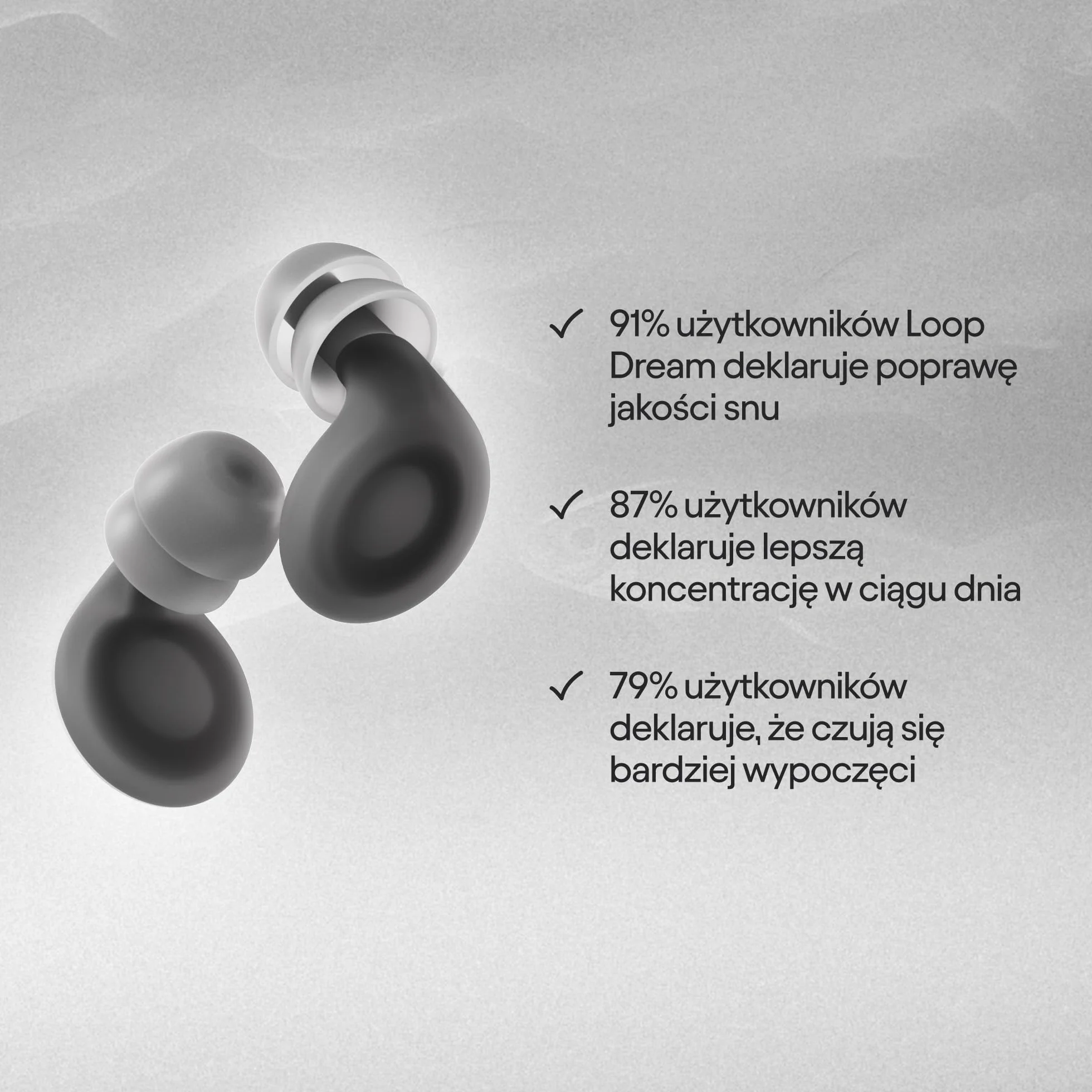 Loop Dream Zatyczki do Spania Silikonowe Pianką Pamięci Kształtu 27dB SNR