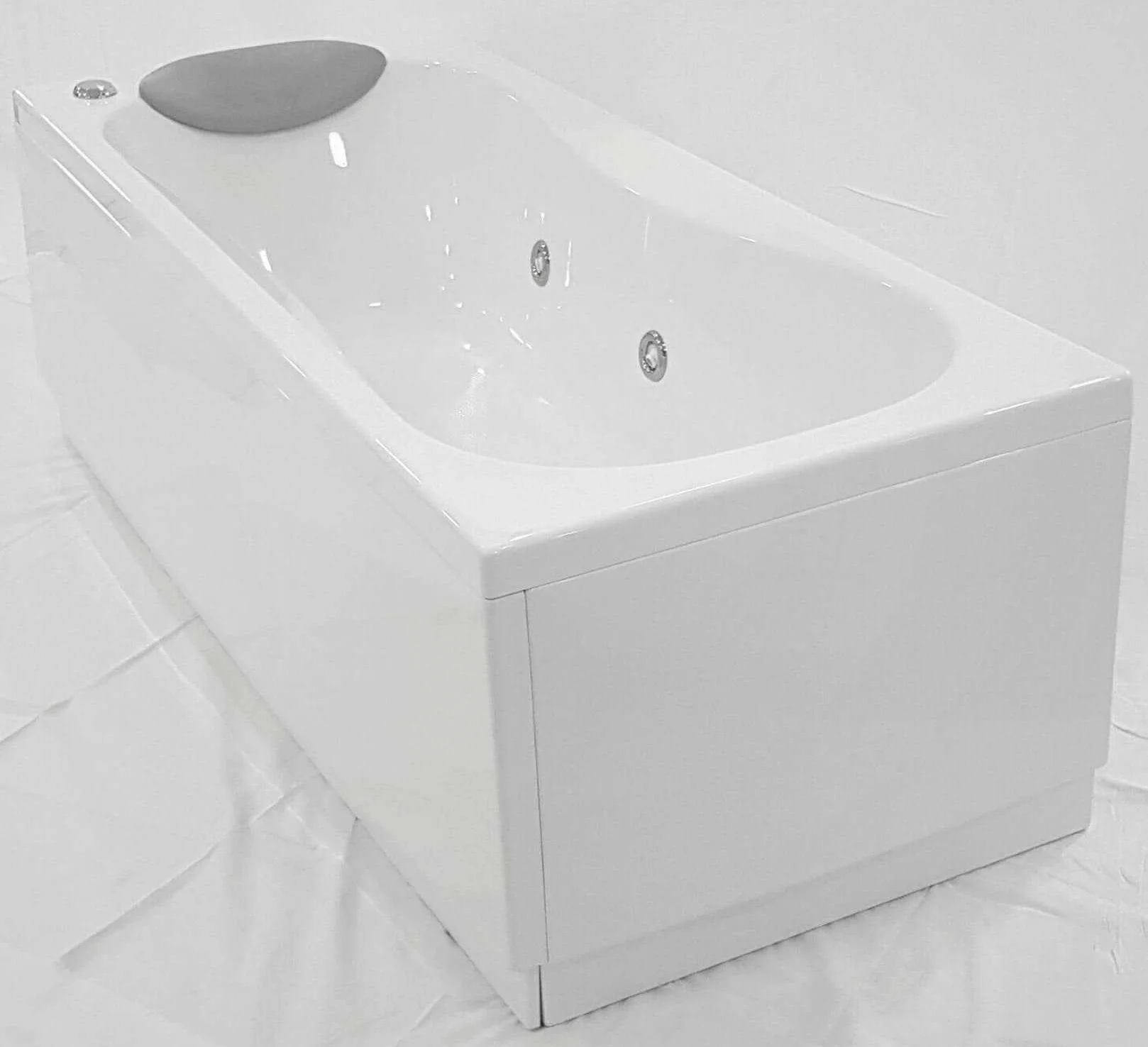 Wanna z hydromasażem prostokątna opona Novellini Calypso Eco 150 x 70 x wys. 55 cm 150 l kolumna 1 panel przedni 1 boczny dwustronna rama hydro-Whirlpool wzmocniona akrylowa biała błyszcząca