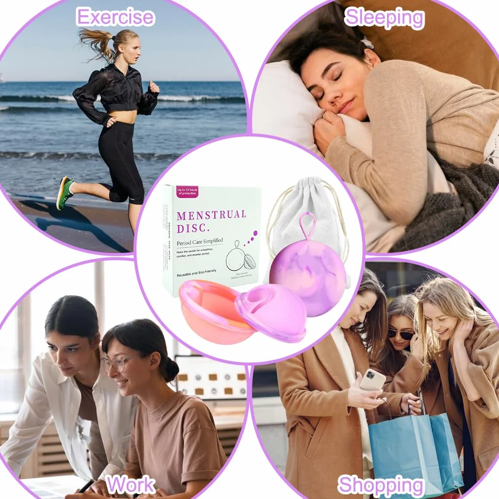 Zestaw krążków menstruacyjnych silikonowych S+L z kieszeniami do przechowywania
