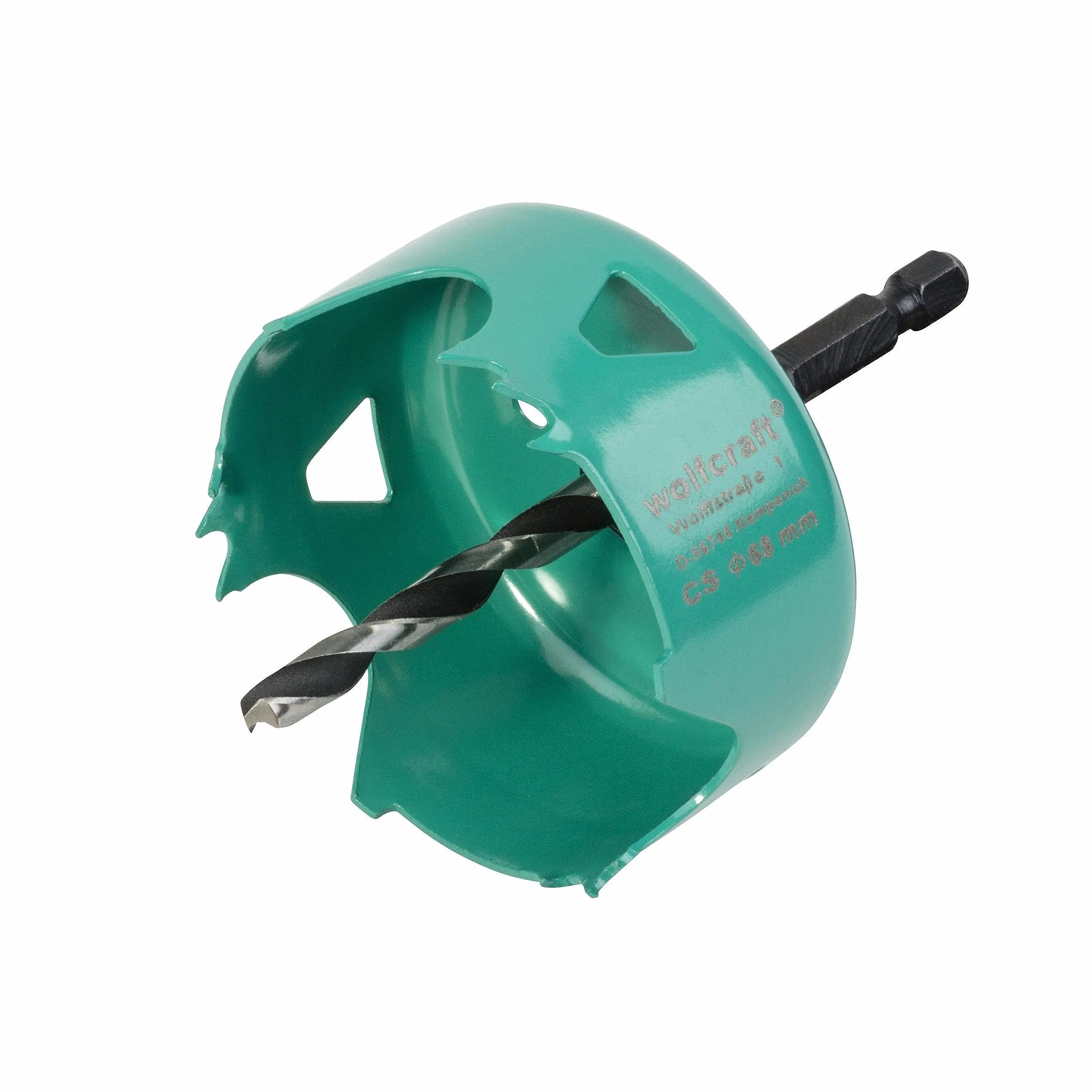 Wolfcraft 5968000 otwornica ze stali węglowej Ø 68 mm, zielona