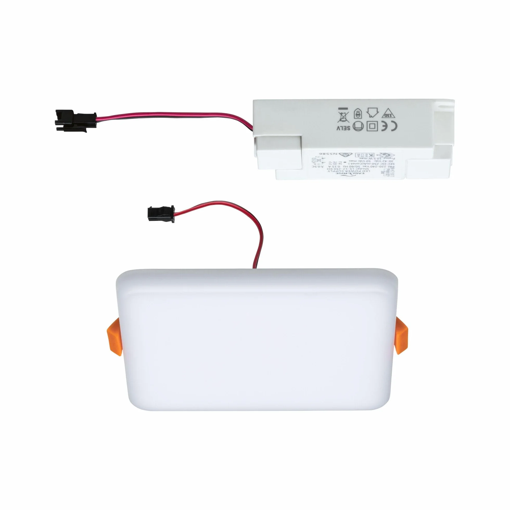Paulmann 92397 Panel LED, oprawa wpuszczana Veluna VariFit, IP44 125x125mm czworok., w kompl. oprawa sufitowa 1x8,5 W satyn. tworzywo sztuczne 4000 K