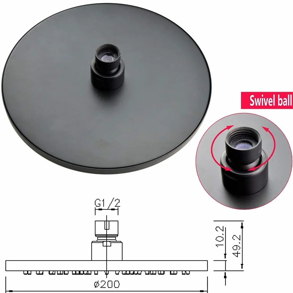 Kran wodny, system zestawów wanien prysznicowych, bateria łazienkowa, głowica prysznicowa uchwyt sufitowy ramię rozdzielacz mikser ręczny natrysk, A, 25 cm, 40 cm, 40 cm