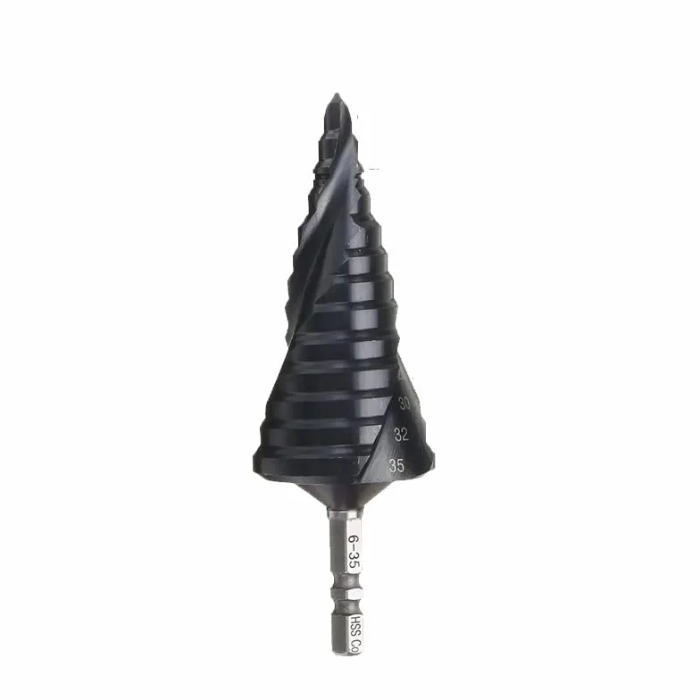 1pc uchwyt sześciokątny HSS Co M35 TiAIN spiralny rowek 3 flety wiertło stopniowe bity do żelaza ze stali nierdzewnej otwieracz do otworów piła(6-35mm)