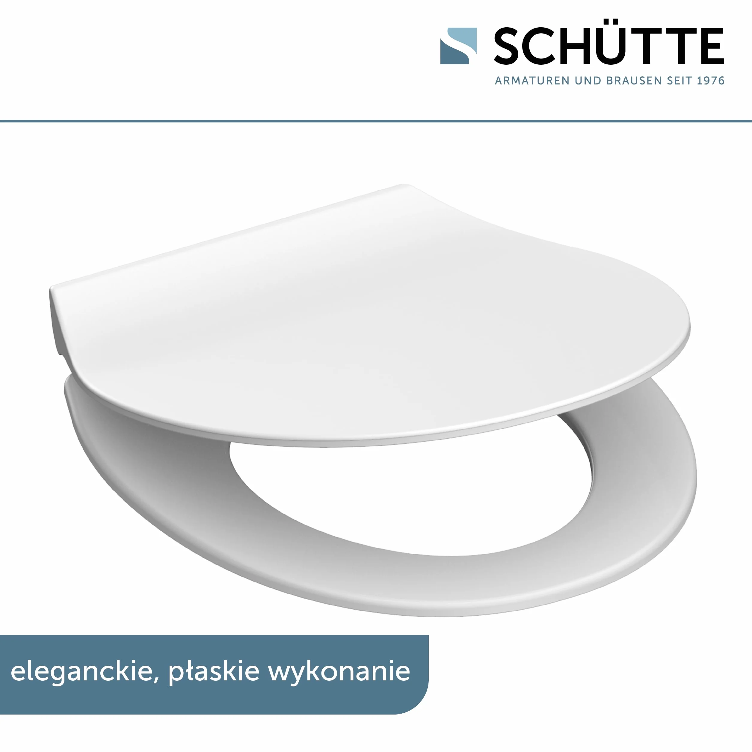 SCHÜTTE 82700 deska sedesowa Duroplast SLIM WHITE, deska sedesowa wolnoopadająca i szybkim zapięciem do łatwego czyszczenia, wyjątkowo płaski kształt, maksymalne obciążenie 150 kg, biała