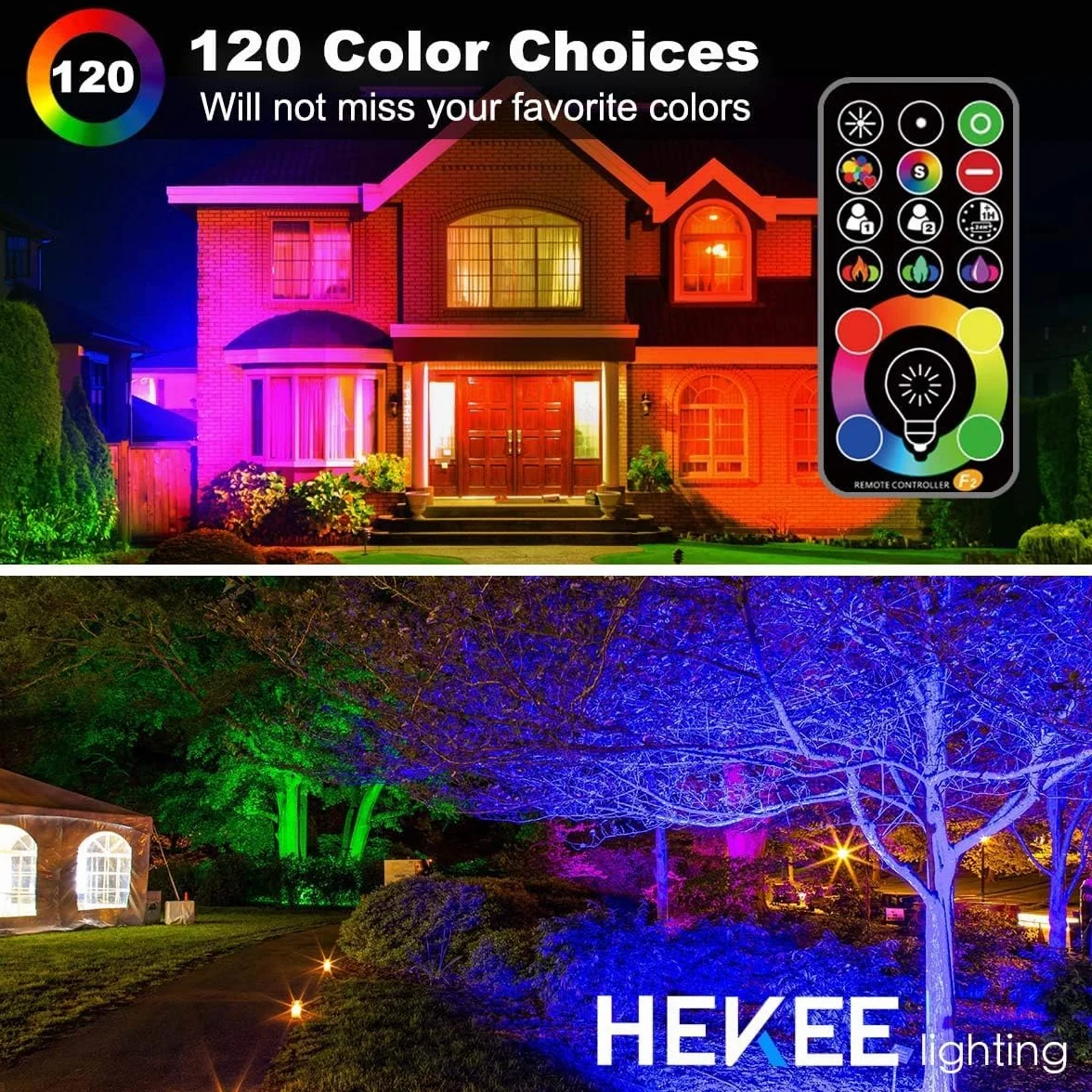 HEKEE Reflektor zewnętrzny LED 40W RGBW 4000 lumenów IP66