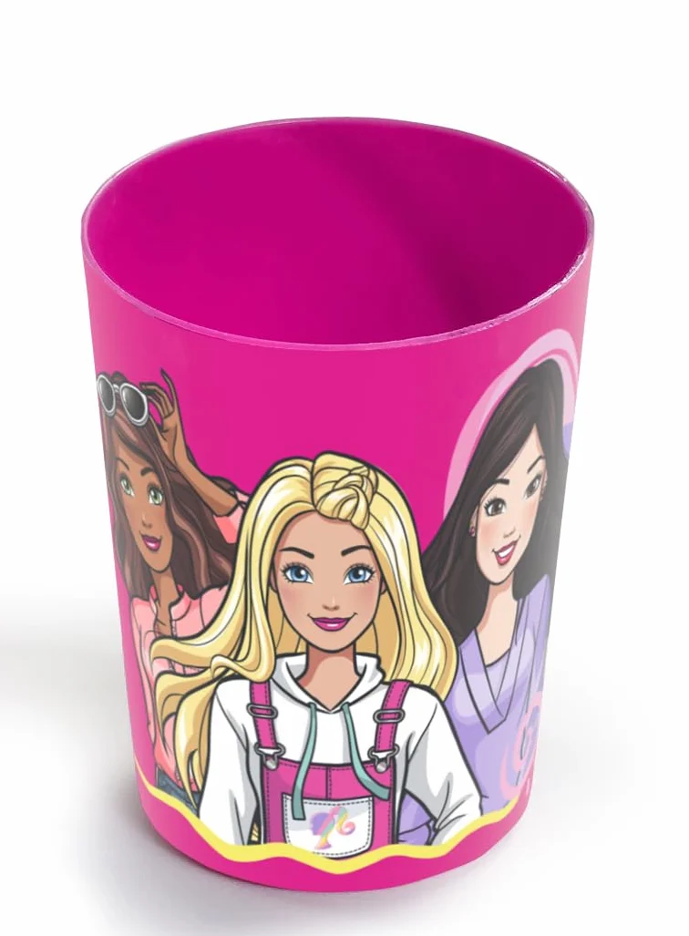 Zestaw do higieny jamy ustnej dla dzieci Barbie, zawierający 1 pastę do zębów, 1 szczoteczkę do zębów i 1 ozdobny kubek