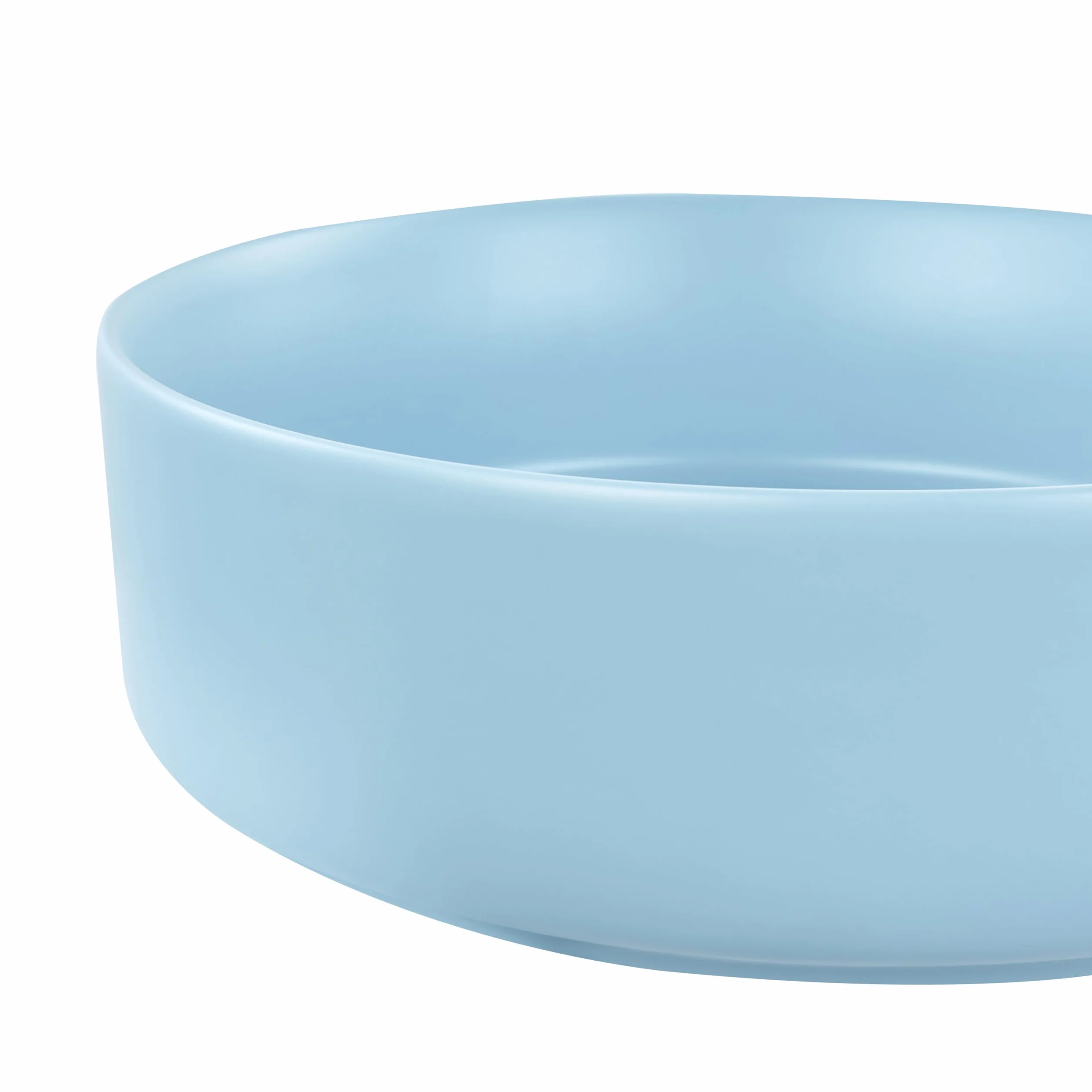 Umywalka łazienkowa nablatowa ceramiczna mat okrągła 37 cm niebieska Gudar