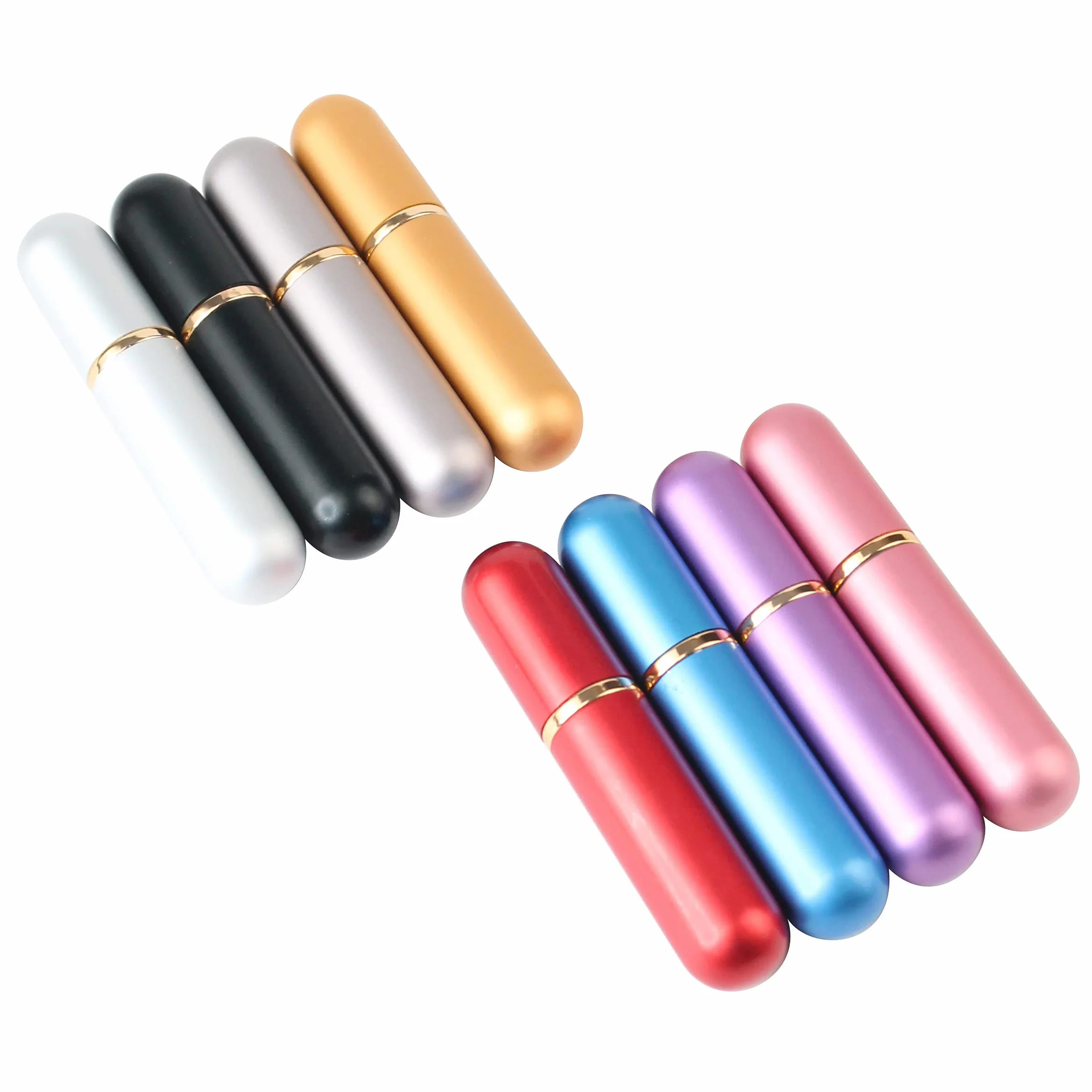 8-pakowy inhalator olejków eterycznych Aluminiowe rurki do aromaterapii do nosa z 8 bawełnianym knotem Puste przenośne rurki do inhalatora Milti-Color do wielokrotnego napełniania do podróży