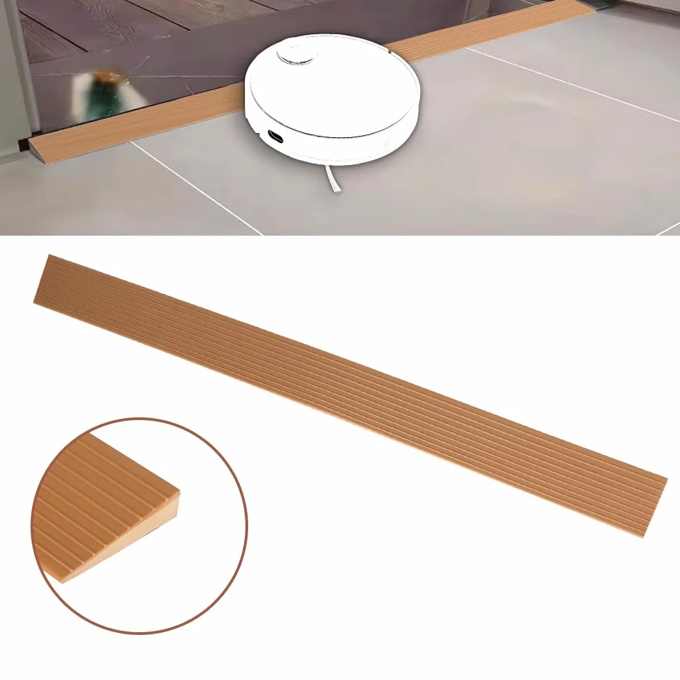 Rampa progowa dla wózków inwalidzkich, 900 x 50 x 10 mm, PCW, do wózków inwalidzkich i chodzików, gumowa rampa do wózków inwalidzkich, wózków dziecięcych lub skuterów, brązowa
