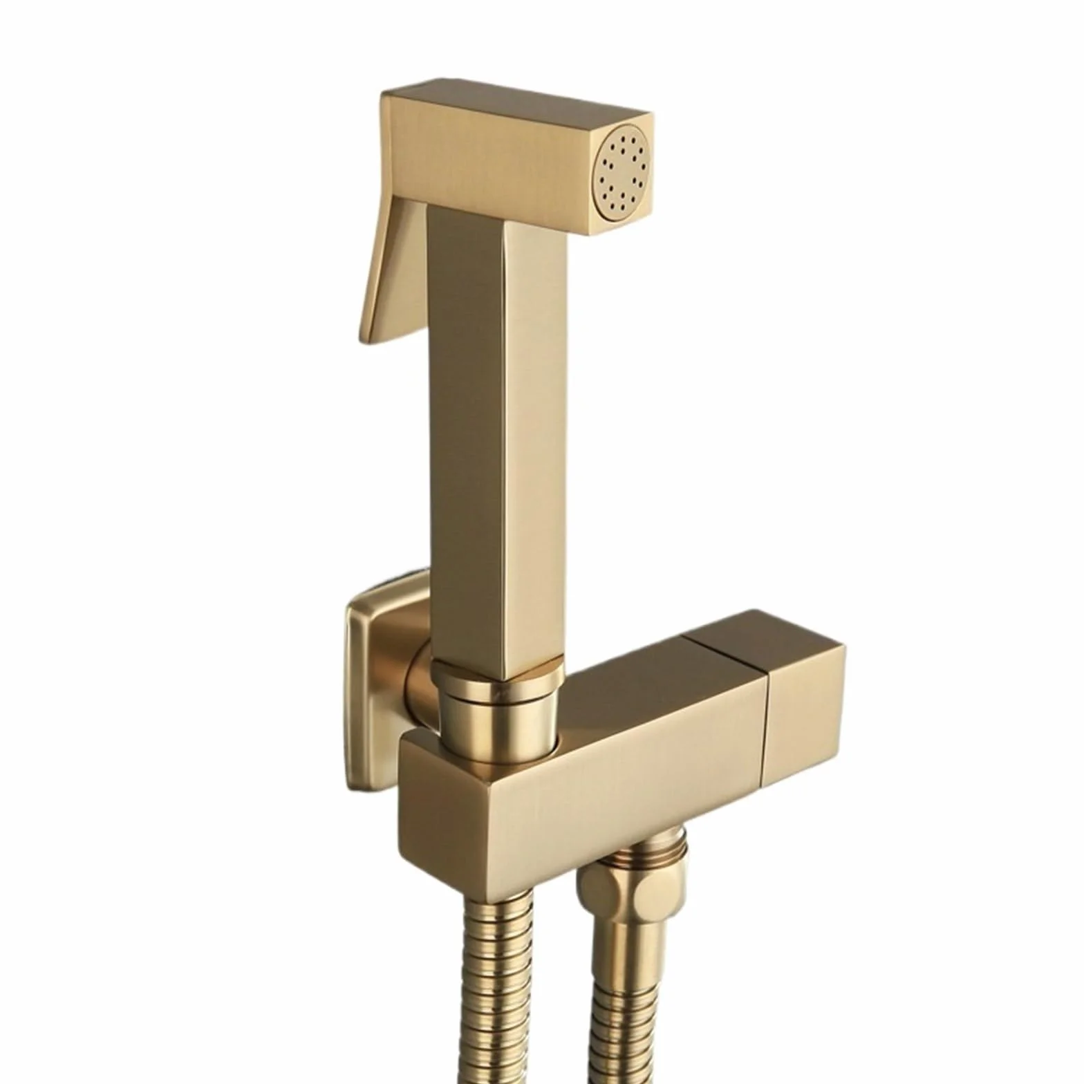 Złoty mosiężny kran bidet, prysznic ręczny do toalety, higieniczny prysznic, kran z zimną wodą, samoczyszczący (złoty)