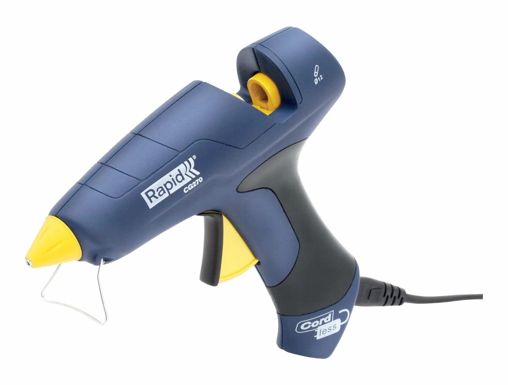 Rapid CG270 pistolet do klejenia na gorąco z odłączanym kablem – zestaw 10 wkładów do kleju i walizka – do majsterkowania, naprawy; przepływ kleju 400 g/h – do 12 mm