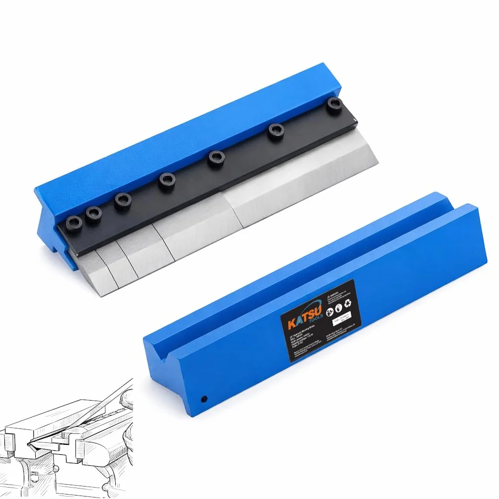 KATSU Tools 8 cali 200 mm mocowanie imadła metalowe mocowanie do giętarki hamulca - zginanie maksymalna pojemność 14 Ga/2 mm stal miękka i aluminium 1/8" (3 mm) aluminium, model 165161