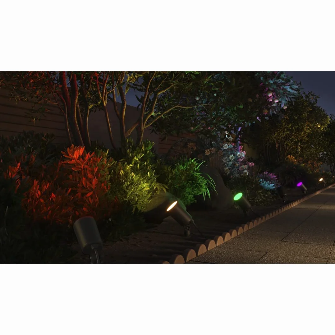 Hama lampa ogrodowa Wi-Fi (WiFi, WLAN, kolory RGB, wodoodporna, inteligentne oświetlenie, multi colour, ciepła biel, 7 W, 450 lumenów, IP65) czarna