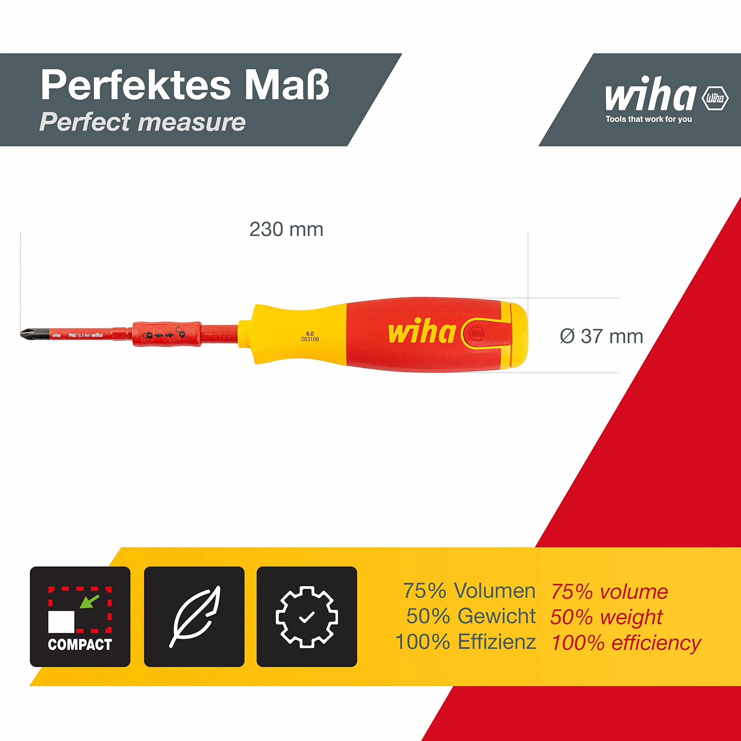 Wiha 2831-09023 LiftUp Schraubendreher mit Bit Magazin