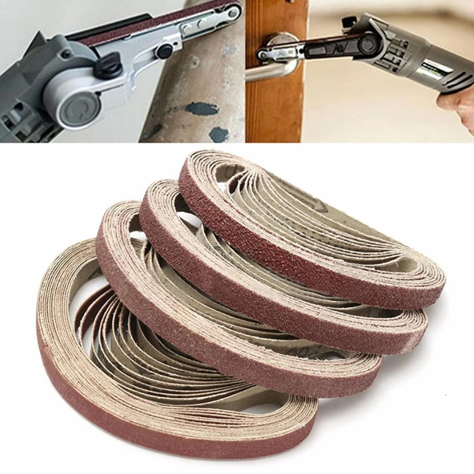 Rolka papieru ściernego, drobny papier ścierny, 50 szt. Taśma szlifierska do przenośnych szlifierek szlifierskich 457x13 mm papiery ścierne drewno metal papier ścierny materiał ścierny 40-600 (kolor: