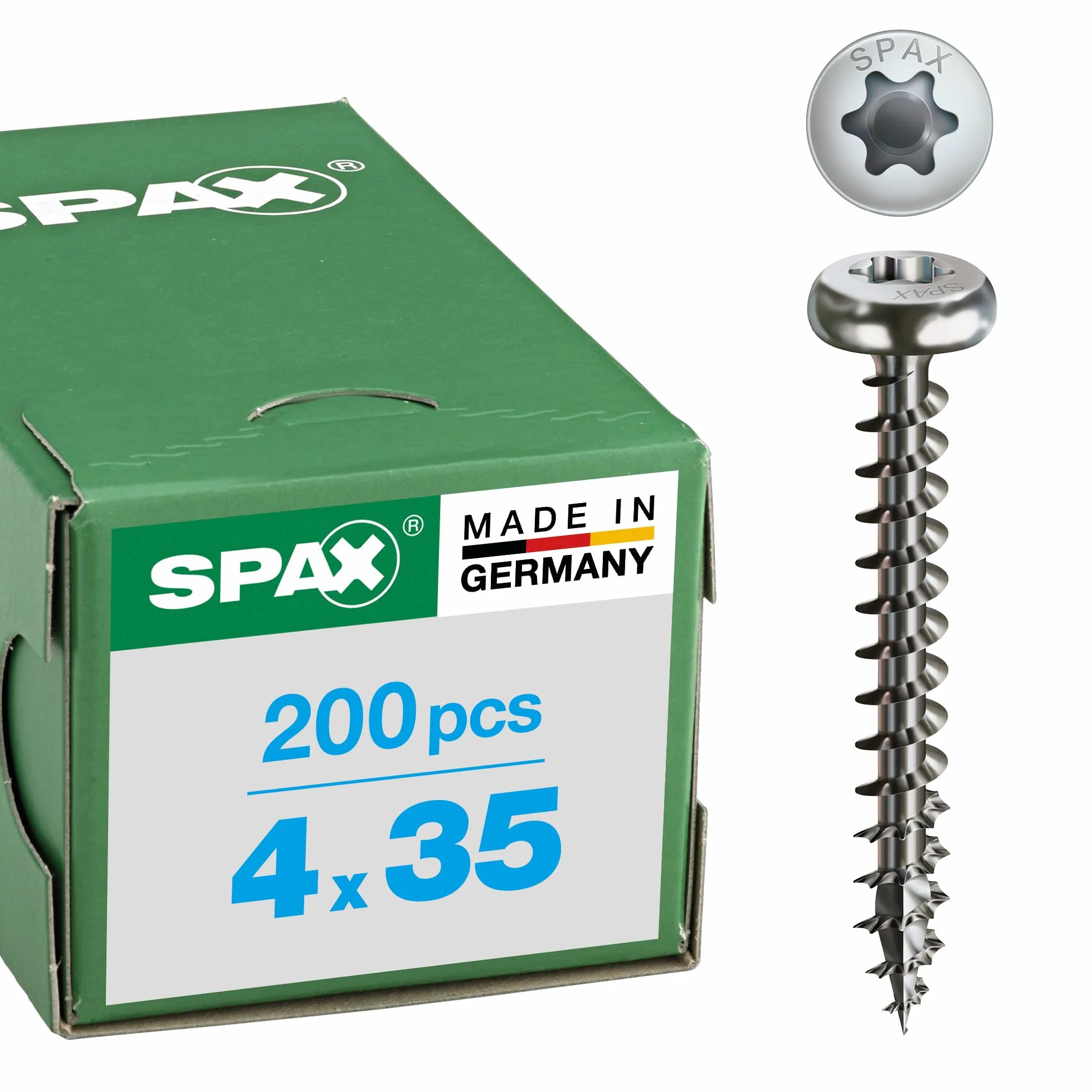 Spax T-Star Plus 4Cut Panhead - uniwersalna śruba, w pełni gwintowana, stal nierdzewna A2, 1.4567-0207000350203, 0207000400353