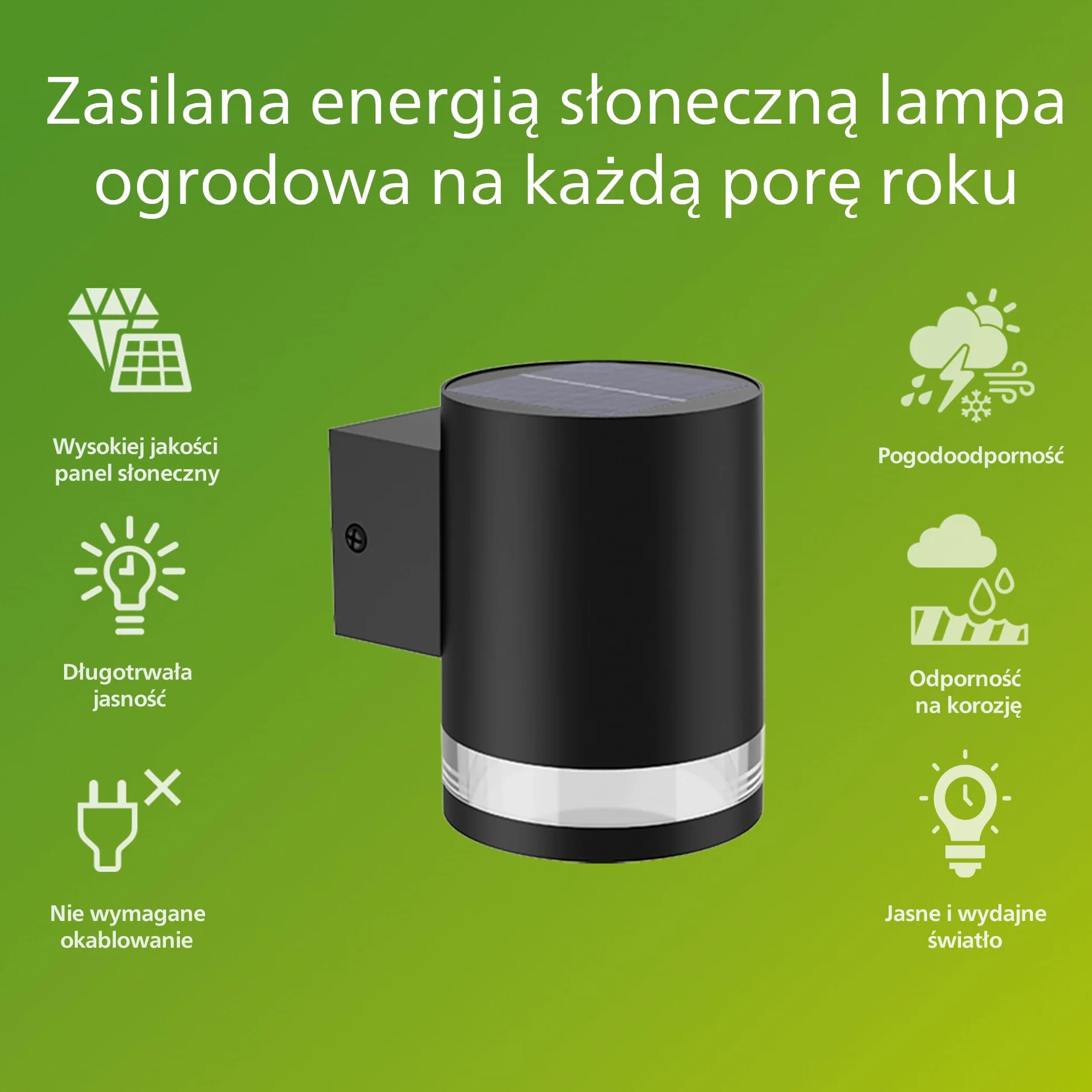 Philips Zewnętrzna Lampa Solarna Philips Fyce, 1.5 W, 2700 K, Czarna, Odporna na Warunki Atmosferyczne Ip44