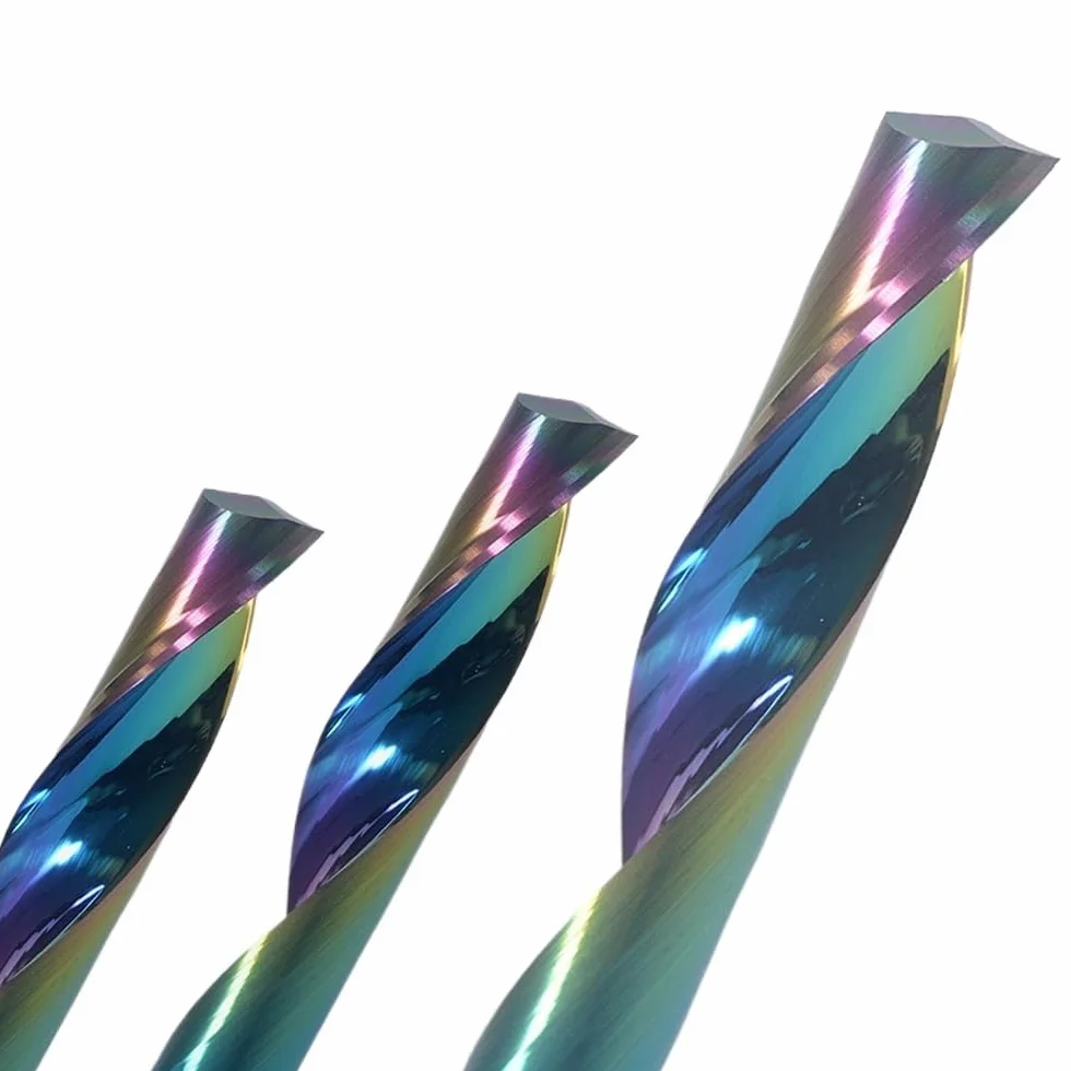Zestaw wierteł z węglika spiekanego, 5 szt. Frez spiralny 3,175-12 mm Młyn trzpieniowy Powlekany obrotowy Bity(8x52x90L)