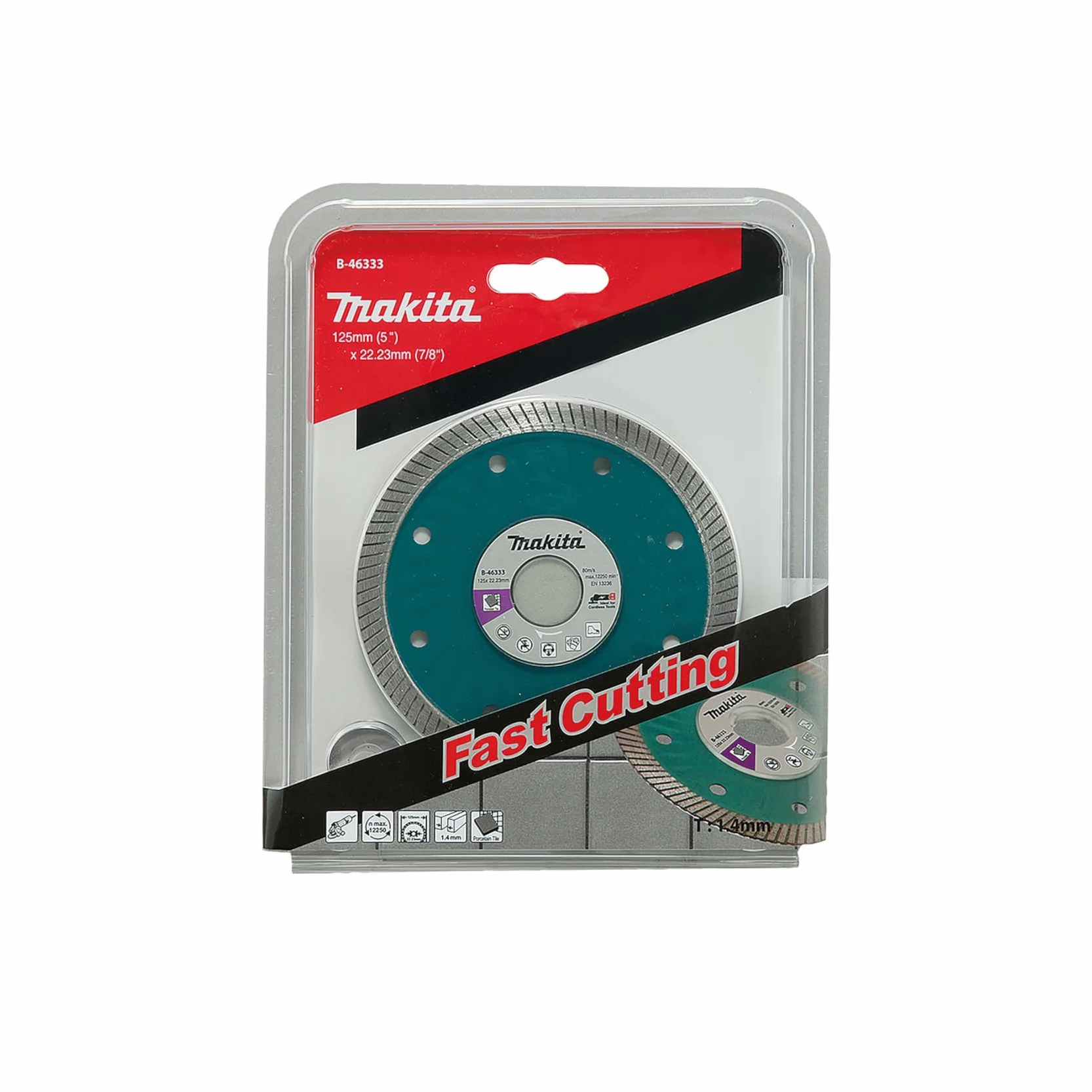 Makita B-46333 diamentowe koło/fala 125 x 22,23, wielokolorowe