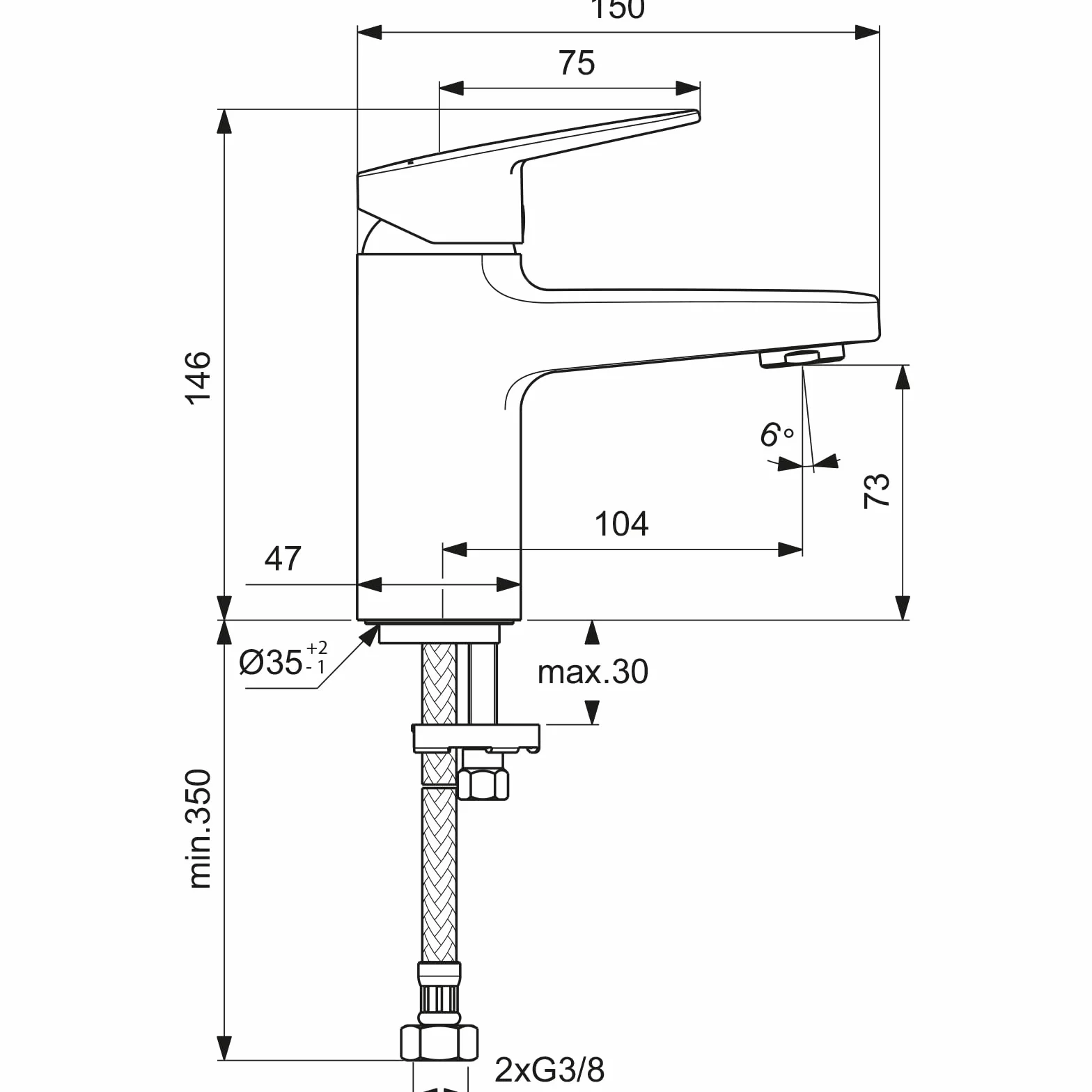 Ideal Standard BD209AA Ceraplan bateria umywalkowa bez zestawu odpływowego
