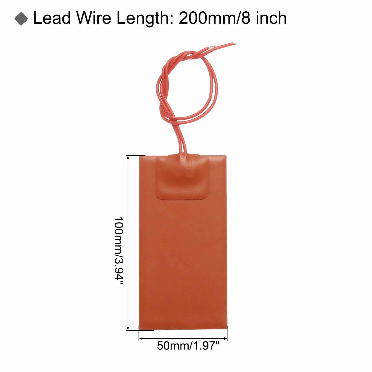 QUARKZMAN Silikonowe łożysko grzewcze 12 V 20 W kuchenka elastyczna folia grzejna płyta grzewcza 100 mm x 50 mm mata do pieca do stałej temperatury