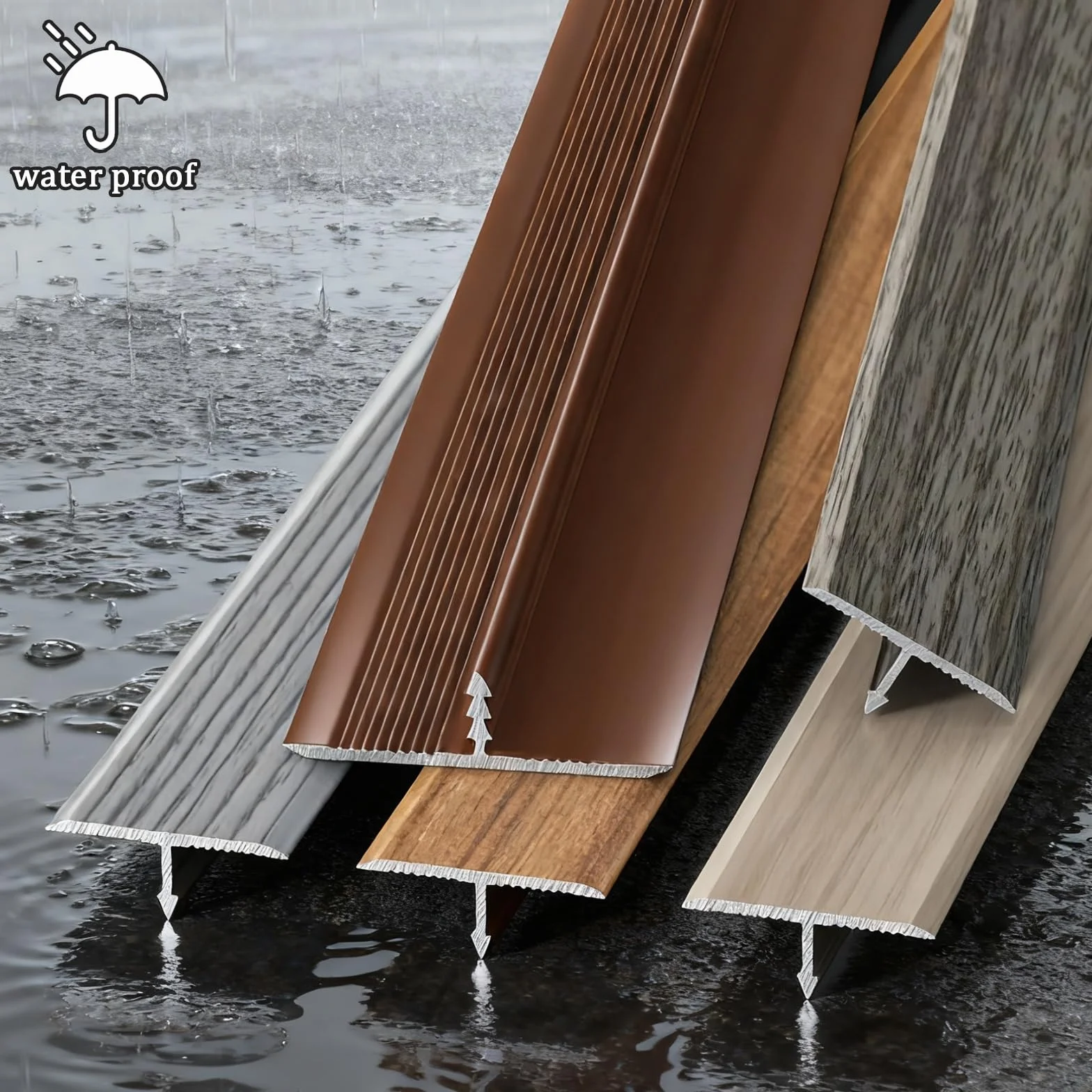 Metalowa listwa przejściowa do podłóg laminowanych i obrzeży płytek, jasnobrązowa, 130 x 3,3 cm, ścianka działowa zapewnia gładkie połączenia i czyste wykończenie