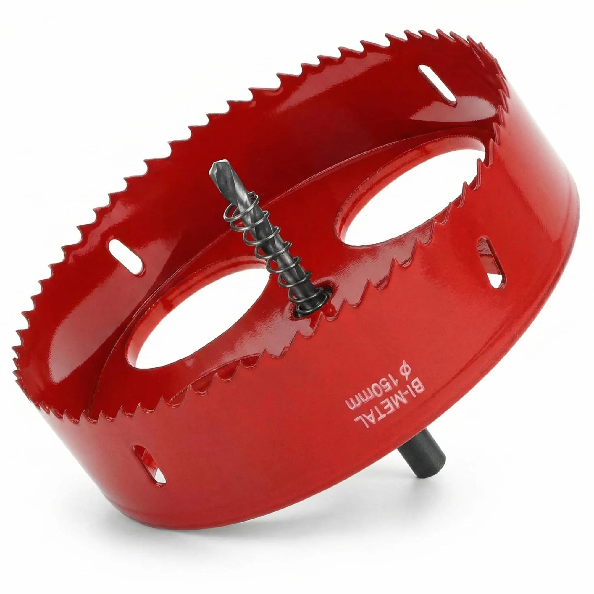 QWORK® Otwornica 150mm, otwornica bimetalowa HSS M42, z chwytem sześciokątnym i wiertłem do aluminium, żelaza i drewna