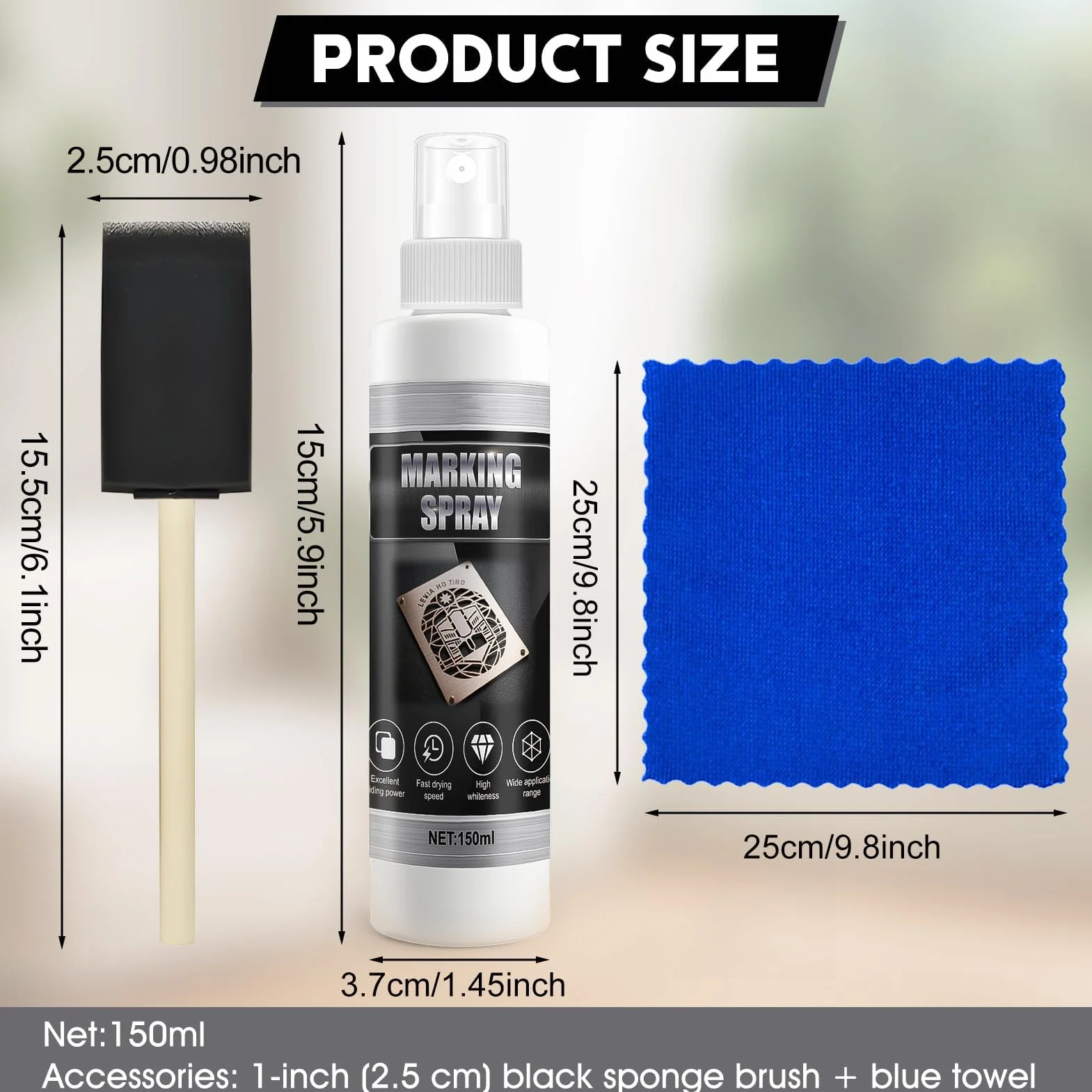 Spray do znakowania laserowego, spray do grawerowania laserowego, płyn do znakowania laserowego, nadaje się do grawerowania laserowego i oznaczania różnych metali, szkła, akrylu itp., 150 ml