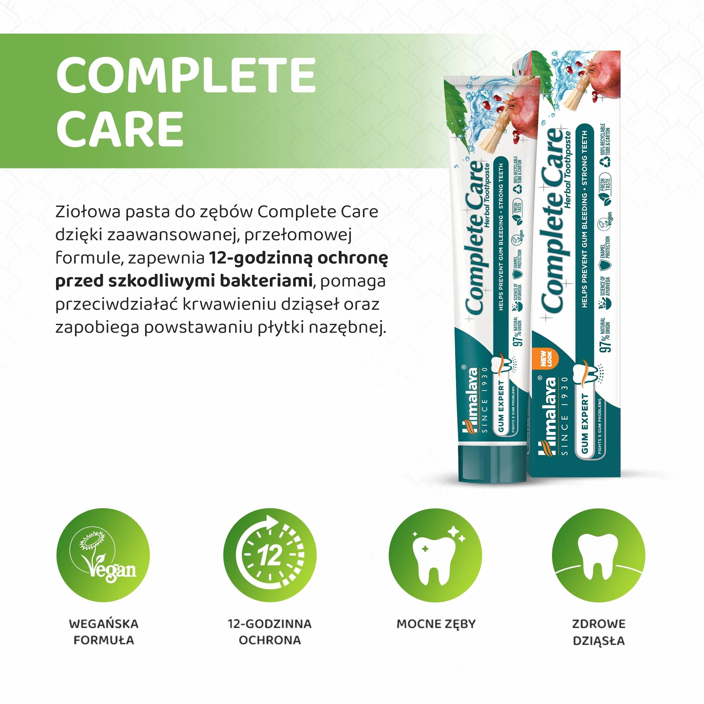 Himalaya Herbals Complete Care Herbal Gum Expert Toothpaste 75ml e - 100% Vegetarian & Free from Parabens