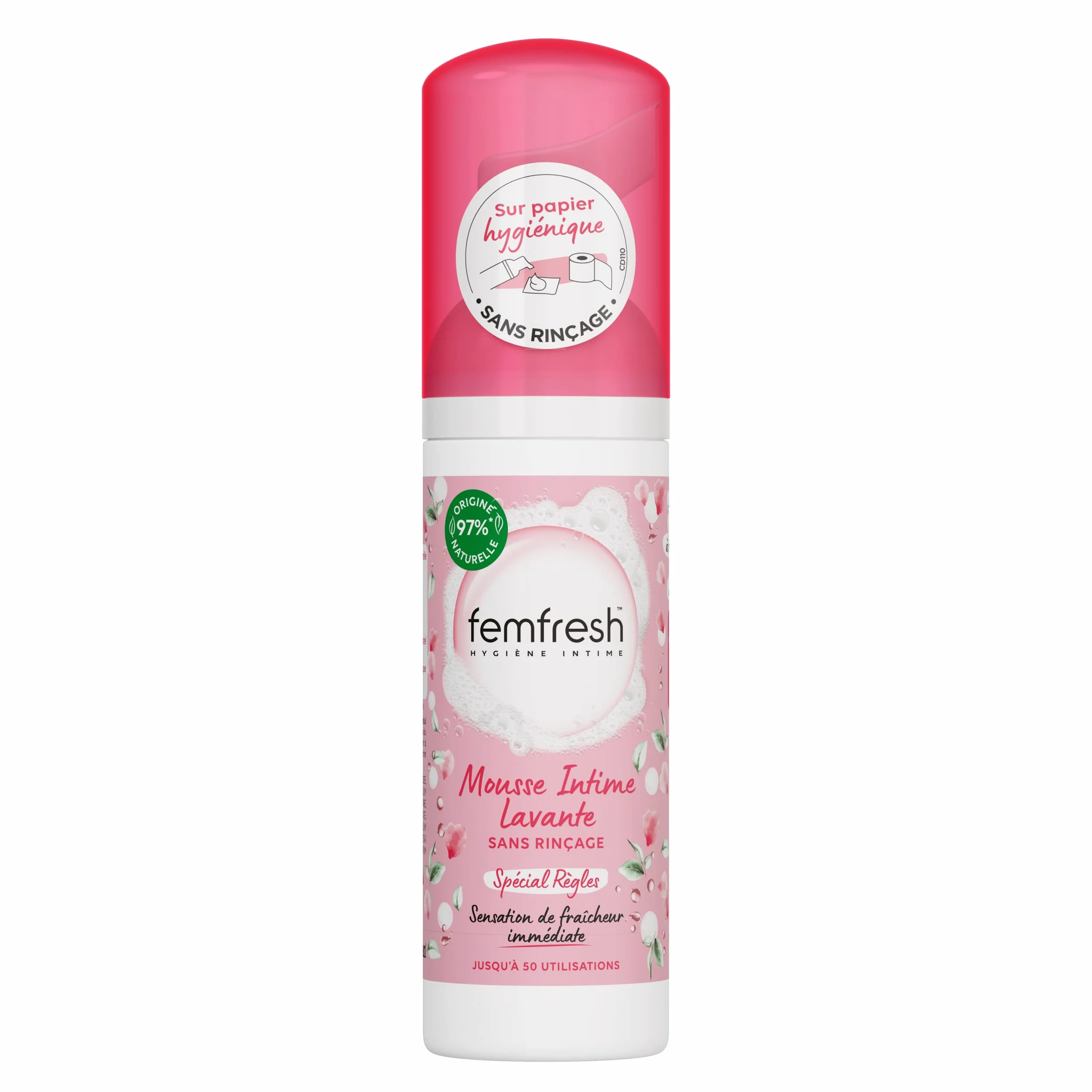 Femfresh Zmywalna pianka intymna bez spłukiwania z ekstraktami z róży i bawełny 50ml