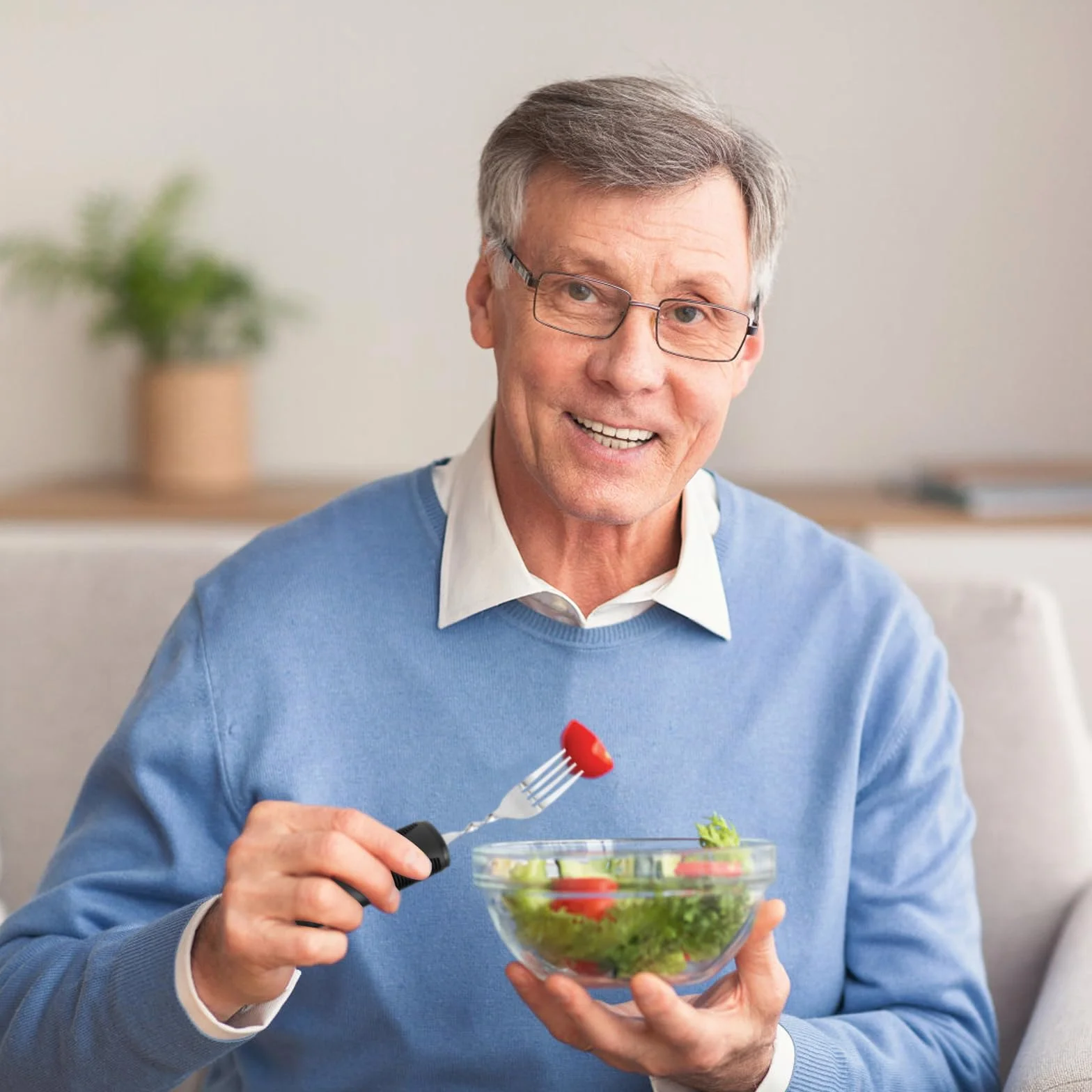 Sztućce dla seniorów z chorobą Parkinsona, dla osób niepełnosprawnych, uchwyt dla osób starszych, artretyzm, parkinson, dla osób niepełnosprawnych, zestaw z widelcem loeffel
