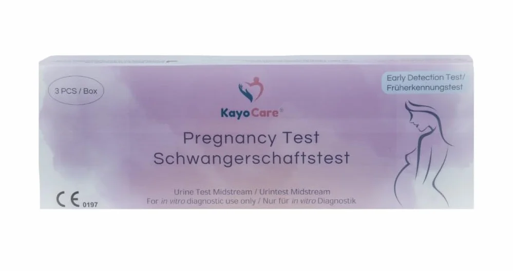 3 x KayoCare test ciążowy – 25 miu/ml – bardzo czuły – wczesny test ciążowy z wysoką dokładnością – testy dla szybkich i wiarygodnych wyników – wczesny test ciąży
