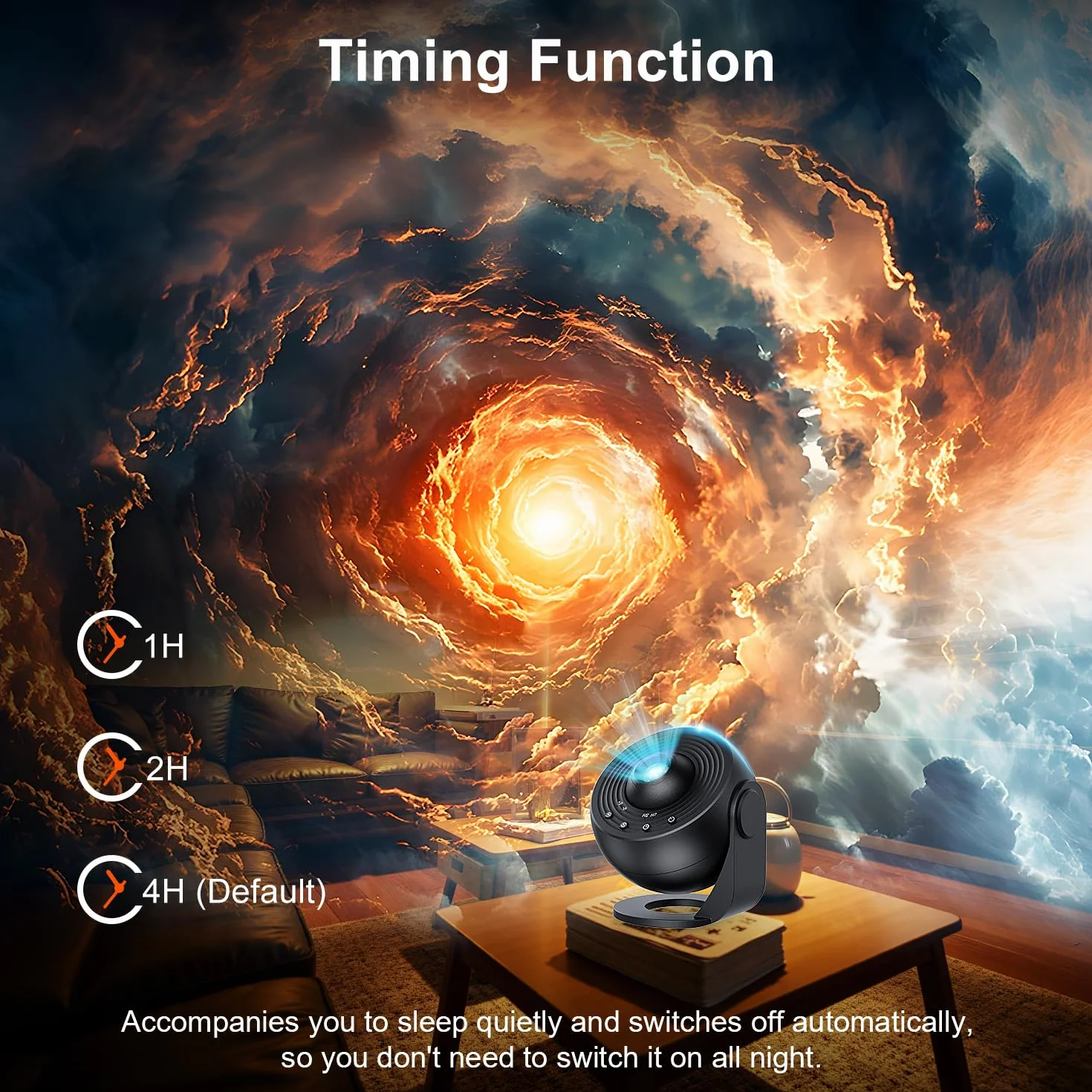 Macchiatto Projektor planetarium z motywem gwiezdnego nieba, 12 płyt projekcyjnych, regulacja obrotu 360°, na sufit