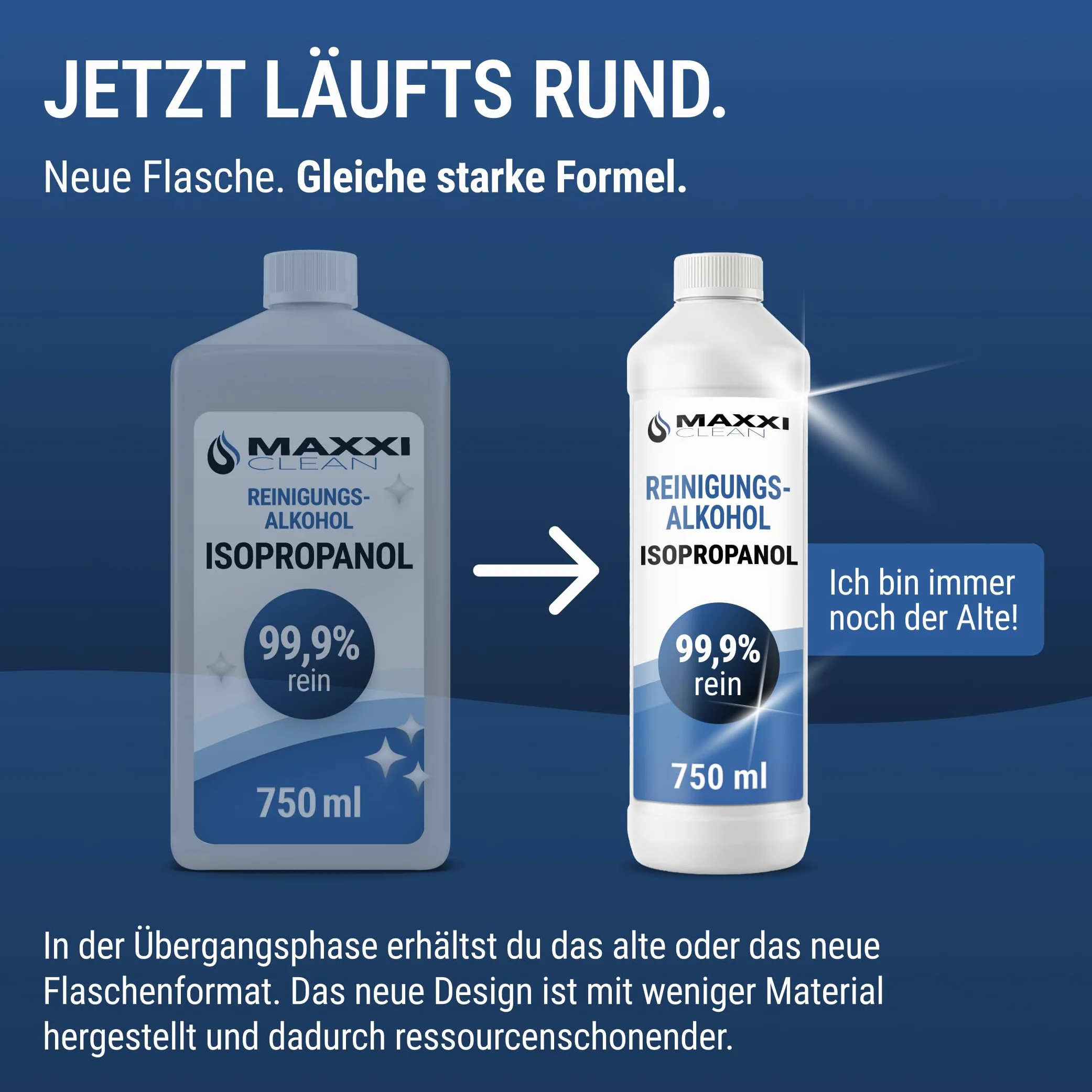 Maxxi Clean | Czysty izopropanol (99,9%) Alkohol czyszczący | 1x 750 ml Środek do usuwania tłuszczu i rozpuszczalnik | Alkohol do nacierania Alkohol izopropylowy