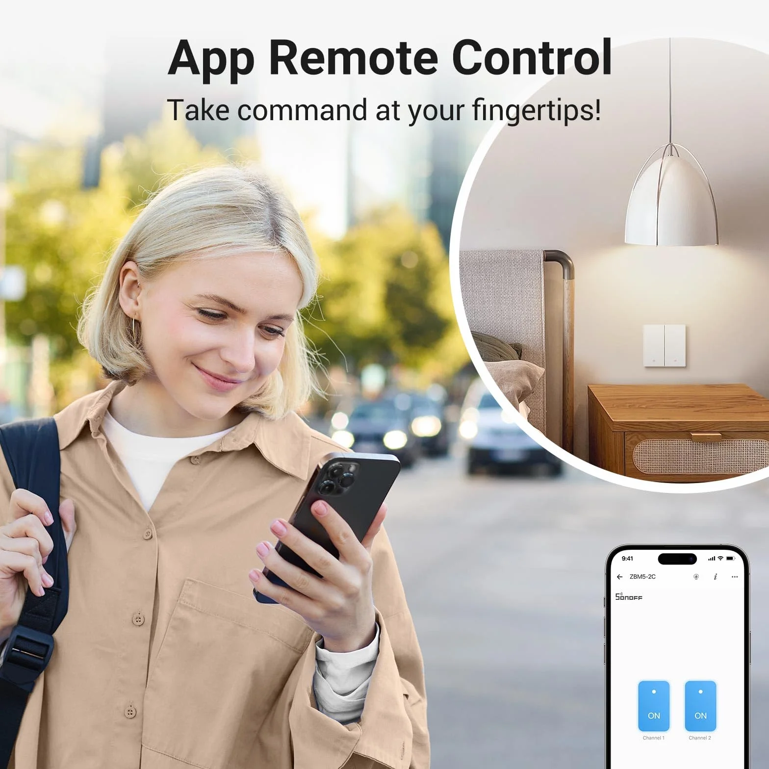 SONOFF Smart Light Switch, Wymaga SONOFF Zigbee Hub, Smart Switch, Bez Zera lub z Zerem, APP Remote Control, Zigbee Switch ZBM5 86-Type, 2-klawiszowy