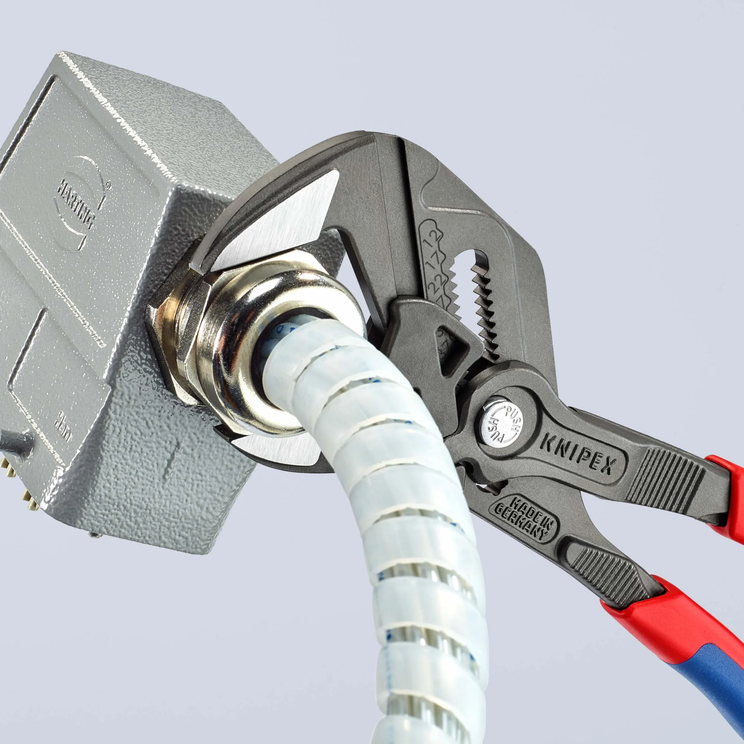 KNIPEX Szczypce-klucz szczypce i klucz w jednym narzędziu fosforanowana, szara z osłonkami wielokomponentowymi 250 mm, 86 02 250