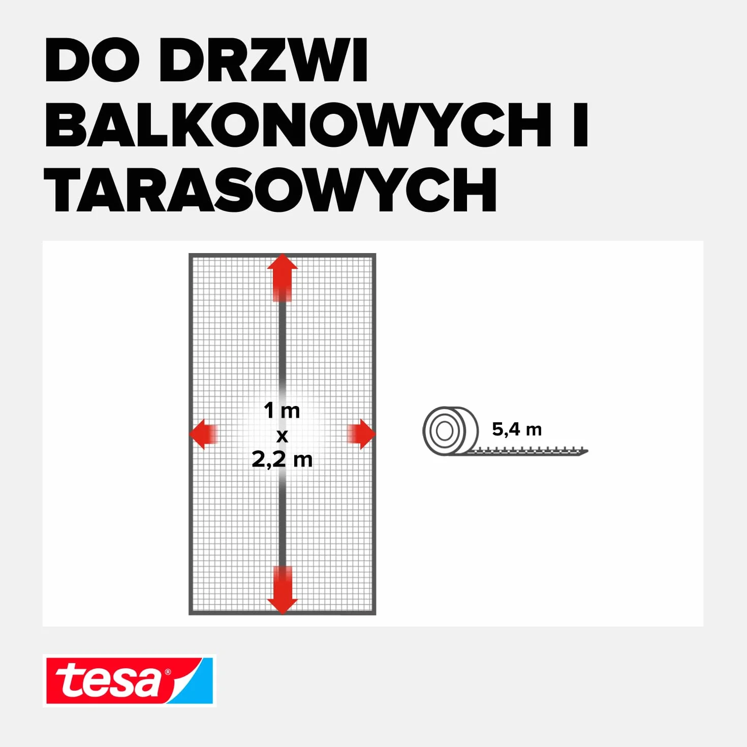 tesa INSECT STOP Magnetic Curtain - samoczynnie zamykająca się zasłona z magnesami na drzwi balkonowe, łatwy montaż bez wiercenia - 220 x 100 cm